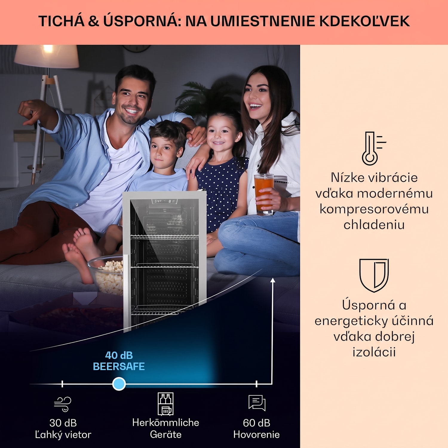 Beersafe 6XL, chladnička na nápoje, 171 l, 0-10°C, sklo, energet. trieda G, nehrdzavejúca oceľ 171 L | Čierna | Strieborná