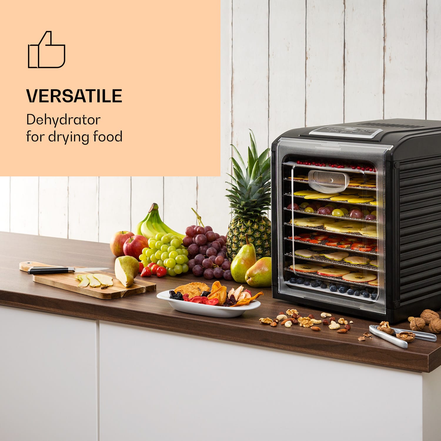 Fruit Jerky Plus 9, sušička ovocia, 600-700 W, 35-70 °C, časovač, 9 poschodí 9 roštov