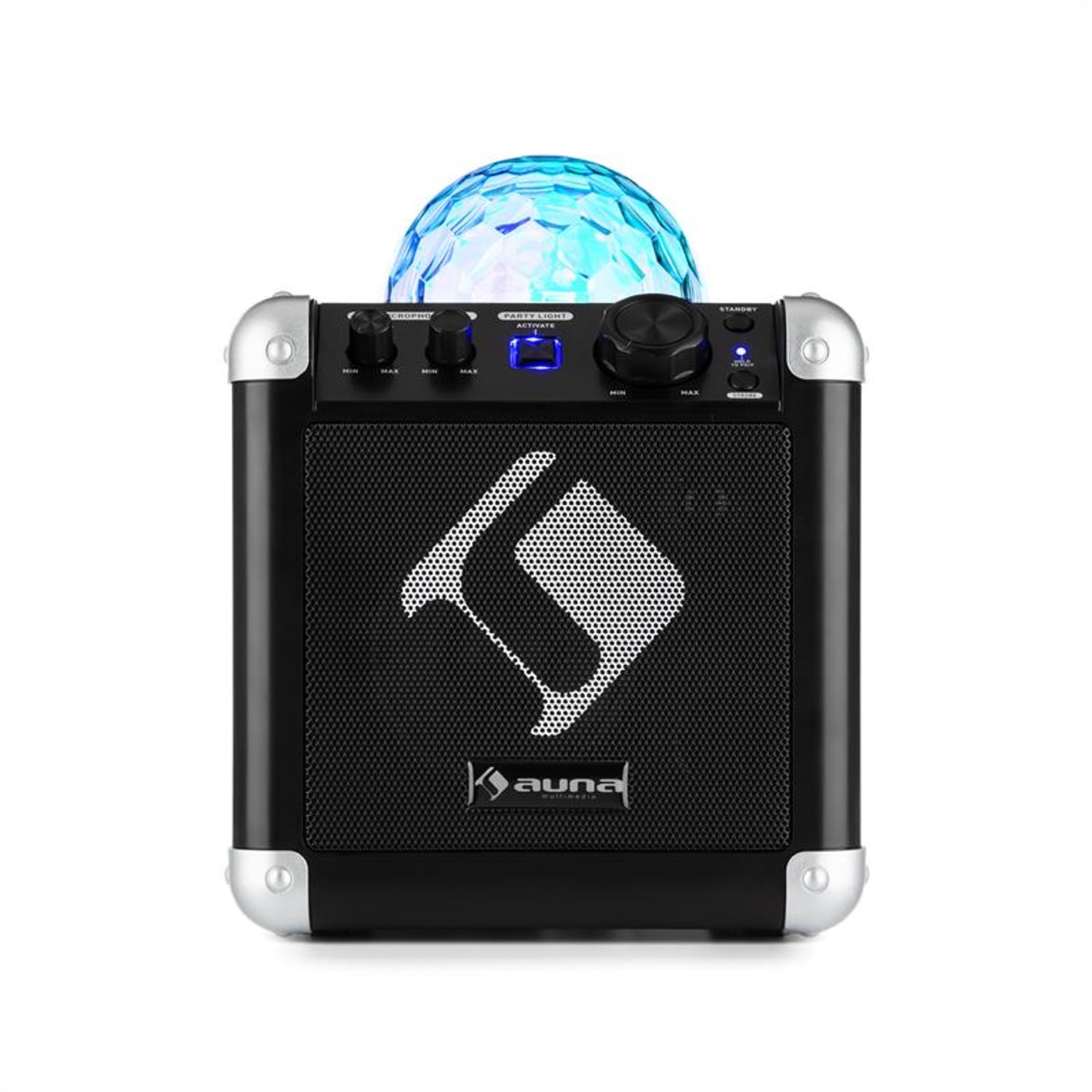 BC-10 karaoke sustav LED party osvjetljenje, bluetooth, punjiva baterija, USB, AUX-IN, crna 