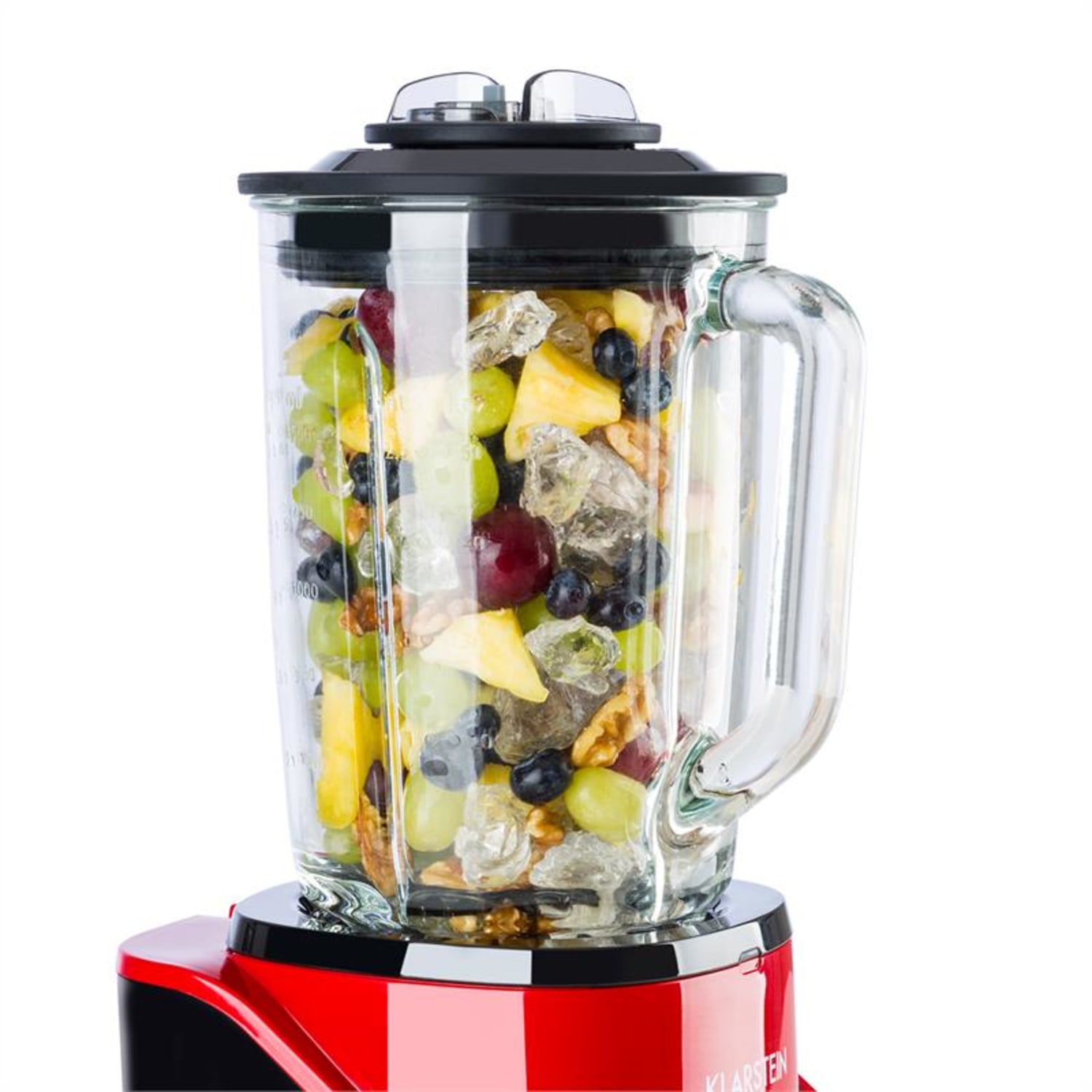 Airakles, vakuový stolní mixér, 1300 W, 30.000 ot./min, 1,5l skleněná nádoba, červený Červená