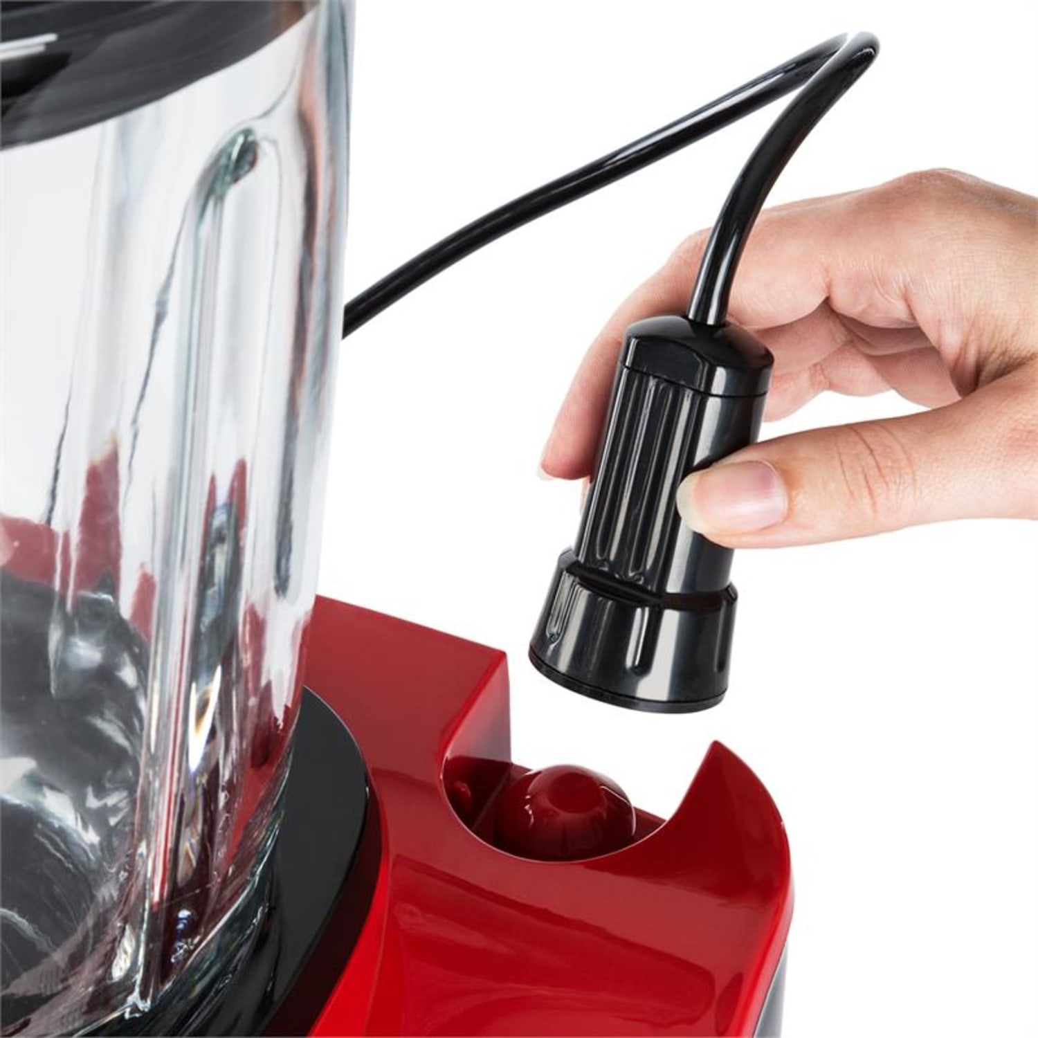 Airakles, vakuový stolní mixér, 1300 W, 30.000 ot./min, 1,5l skleněná nádoba, červený Červená