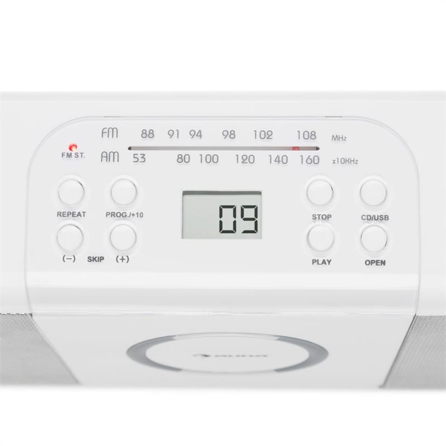 Boomtown USB Lettore CD Radio OUC MP3 Portatile bianco 