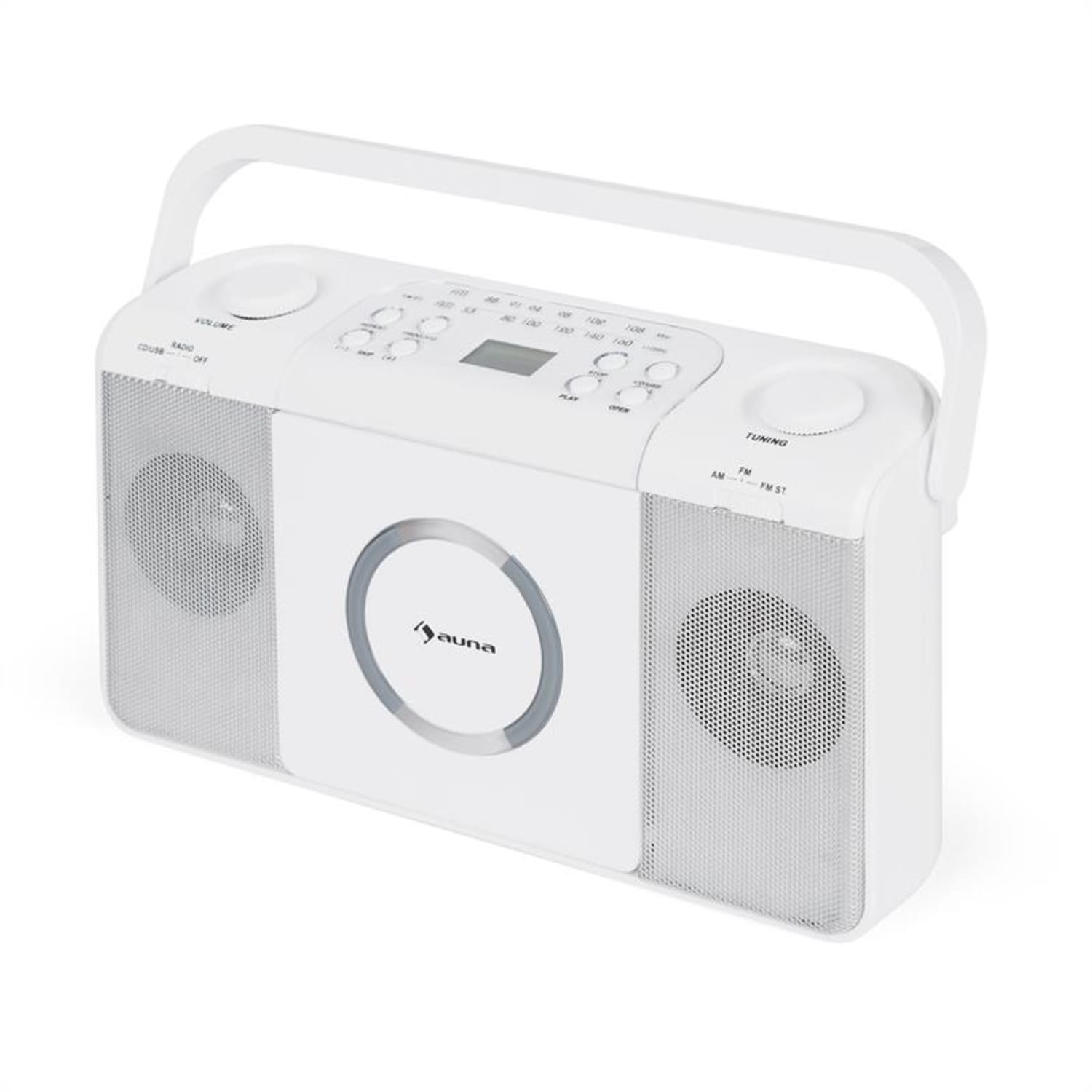 Boomtown USB Lettore CD Radio OUC MP3 Portatile bianco 