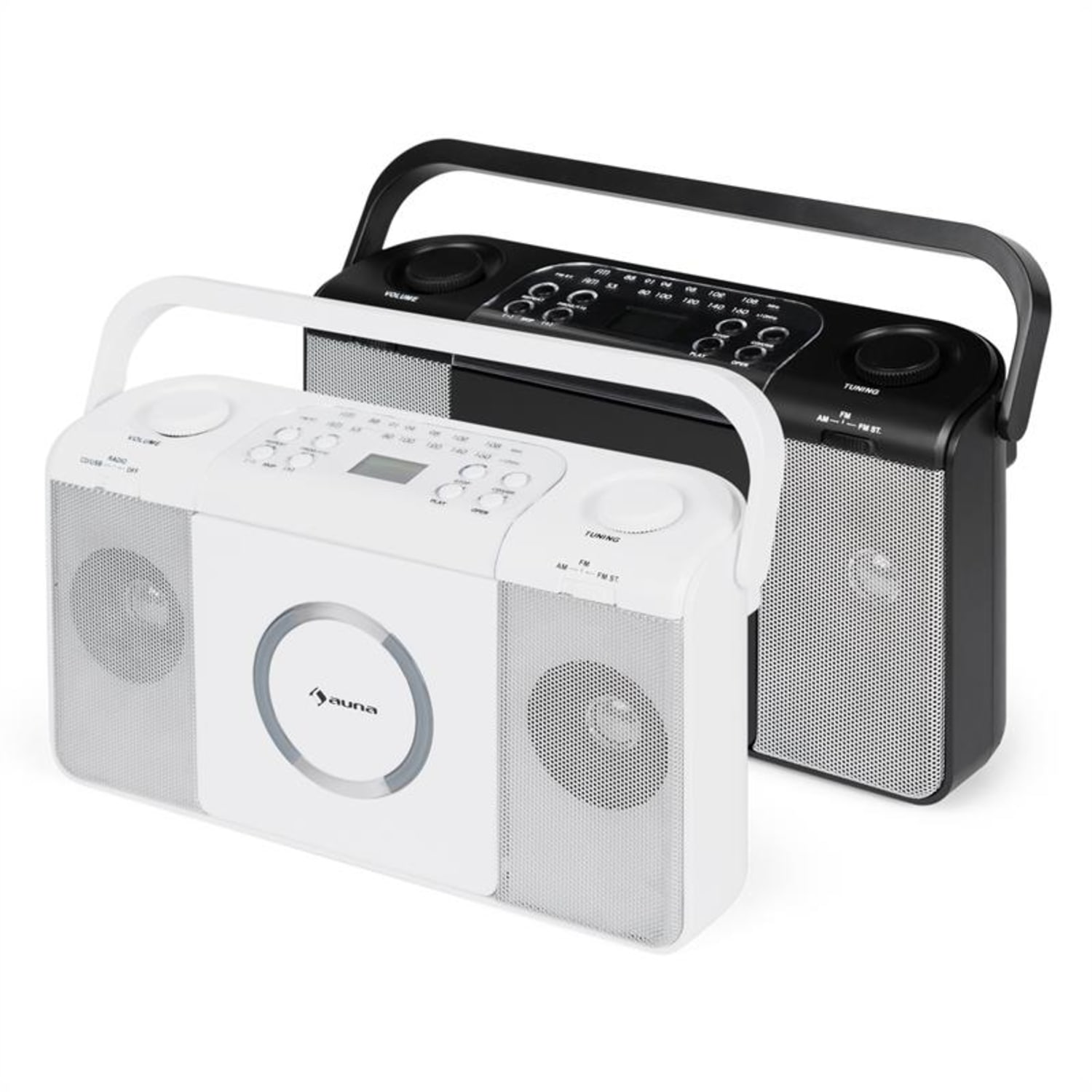 Boomtown USB Lettore CD Radio OUC MP3 Portatile bianco 