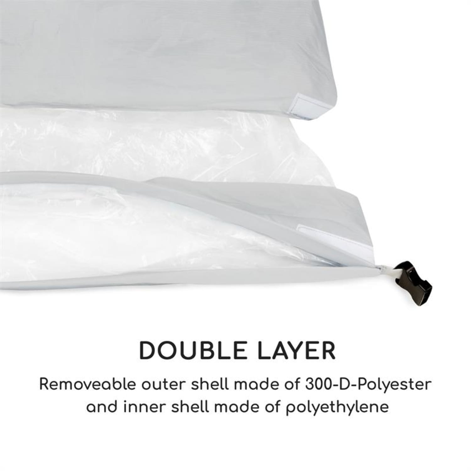 Airlounge, надуваем стол, 90x80x150cм, раница, миещ се, полиестер, черен 