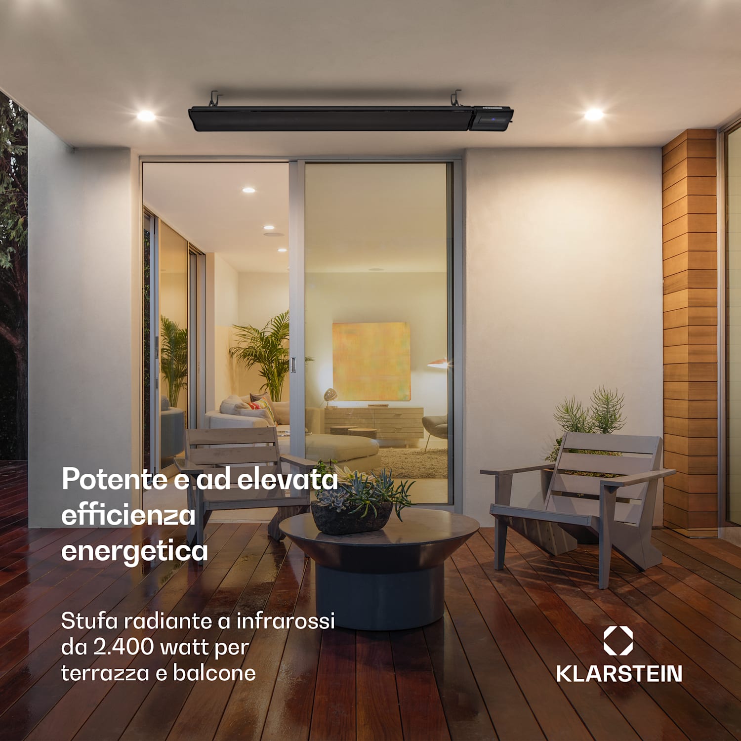 Cosmic Beam Plus riscaldatore radiante a infrarossi 2400W IP44 telecomando 2400 W | No | Nero