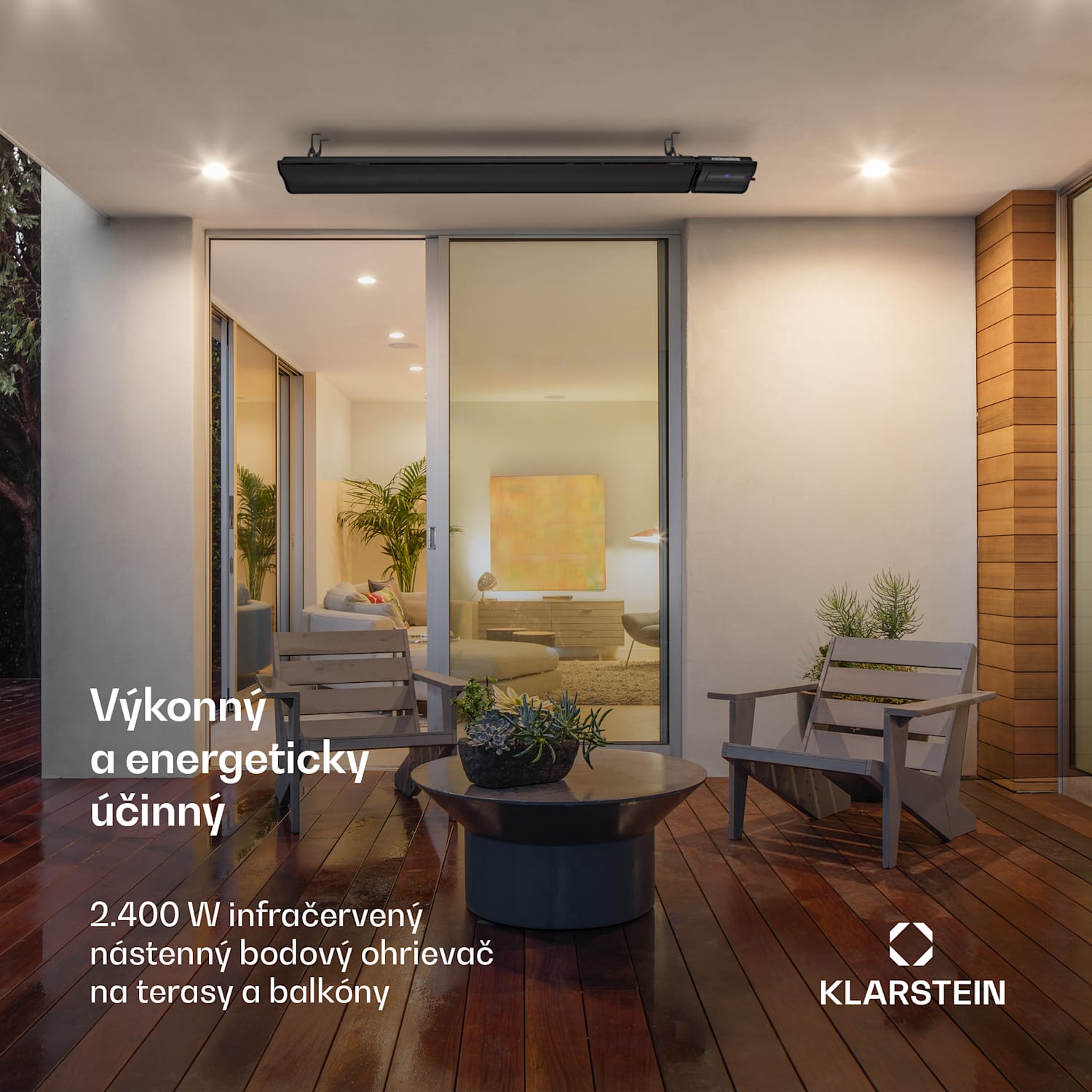 Cosmic Beam Plus, infračervený terasový ohrievač, 2400 W, IP44, diaľkový ovládač, čierny 2400 W | Nie | Čierna