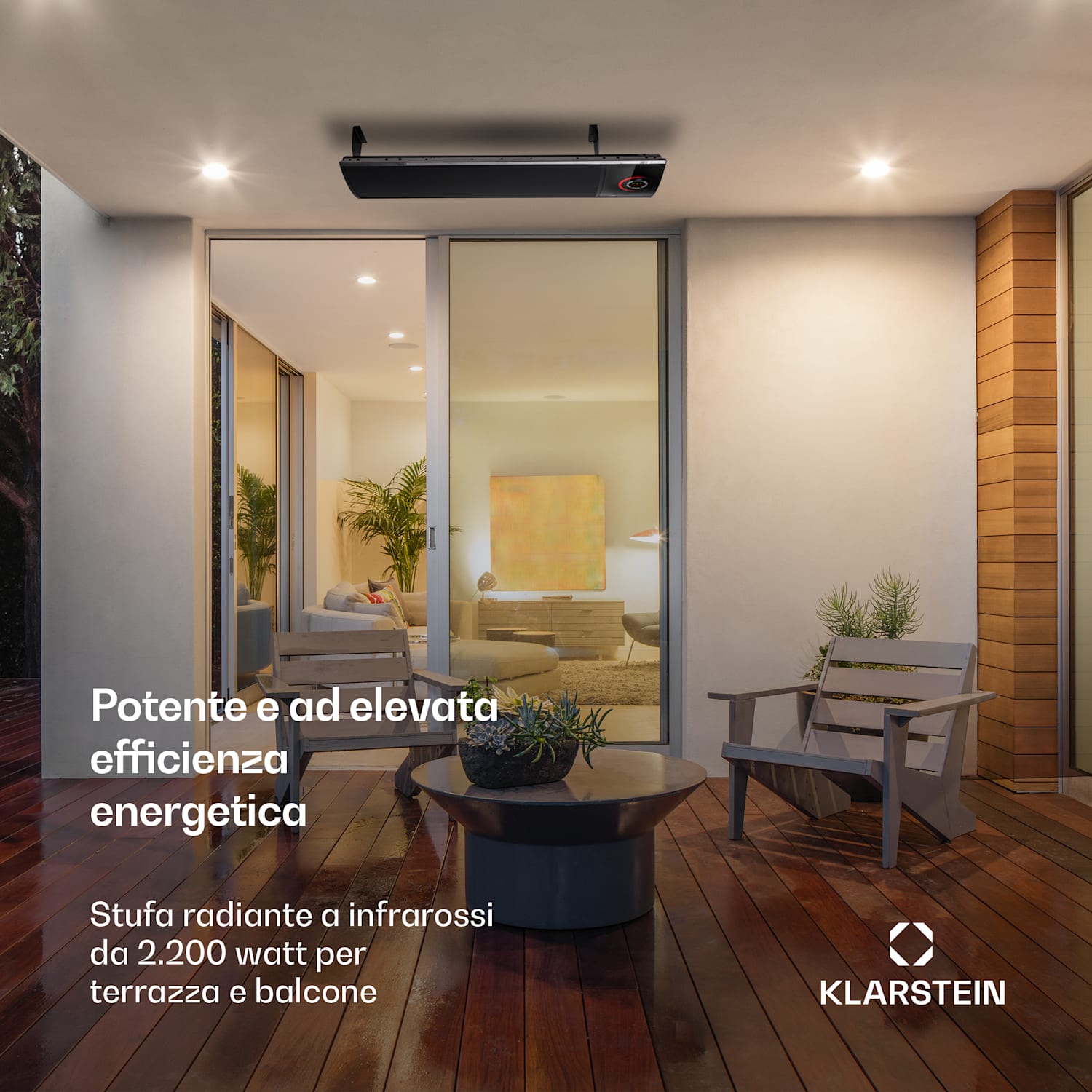 Cosmic Beam Ultra riscaldatore radiante a infrarossi 2200W IPX4 telecomando 2200 W | No | Nero