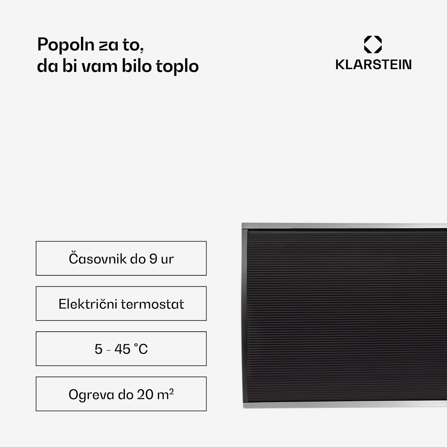 CosmicBeamUltra infrardeč grelnik, 2200 W, IPX4, daljinski upravljalnik, črna barva 