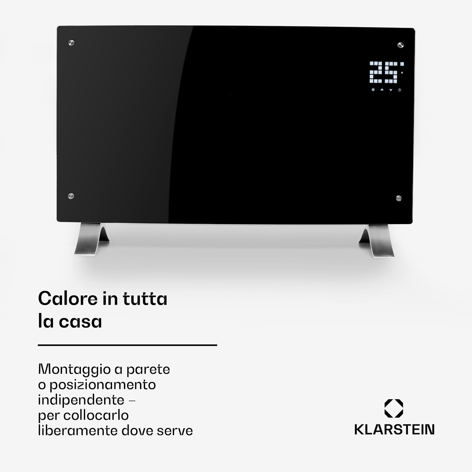 Bornholm Curved - Stufa a convezione, termostato, timer, 2000 W No | Nero | No