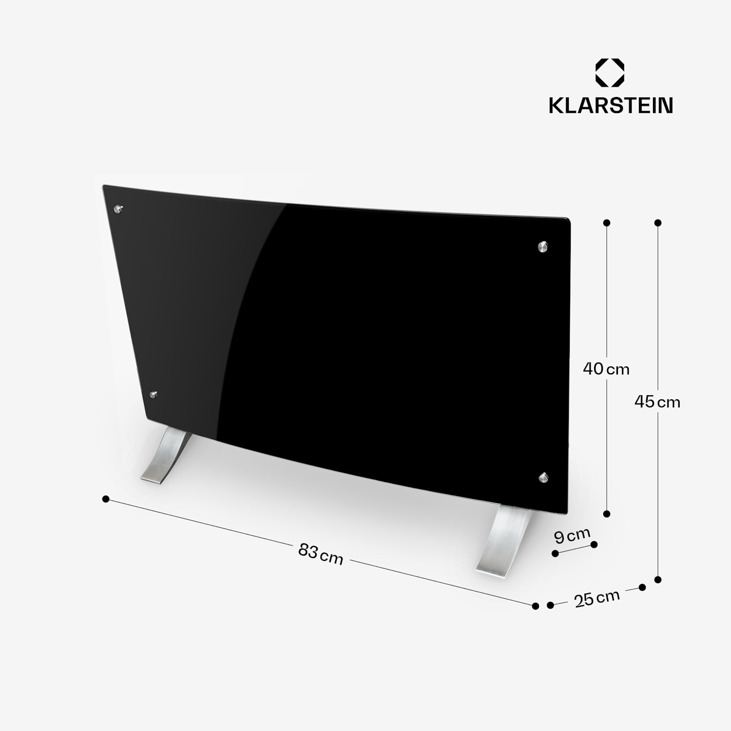 Bornholm Curved, grzejnik konwekcyjny, termostat, timer, 2000W, czarny Nie | Czarny | 0