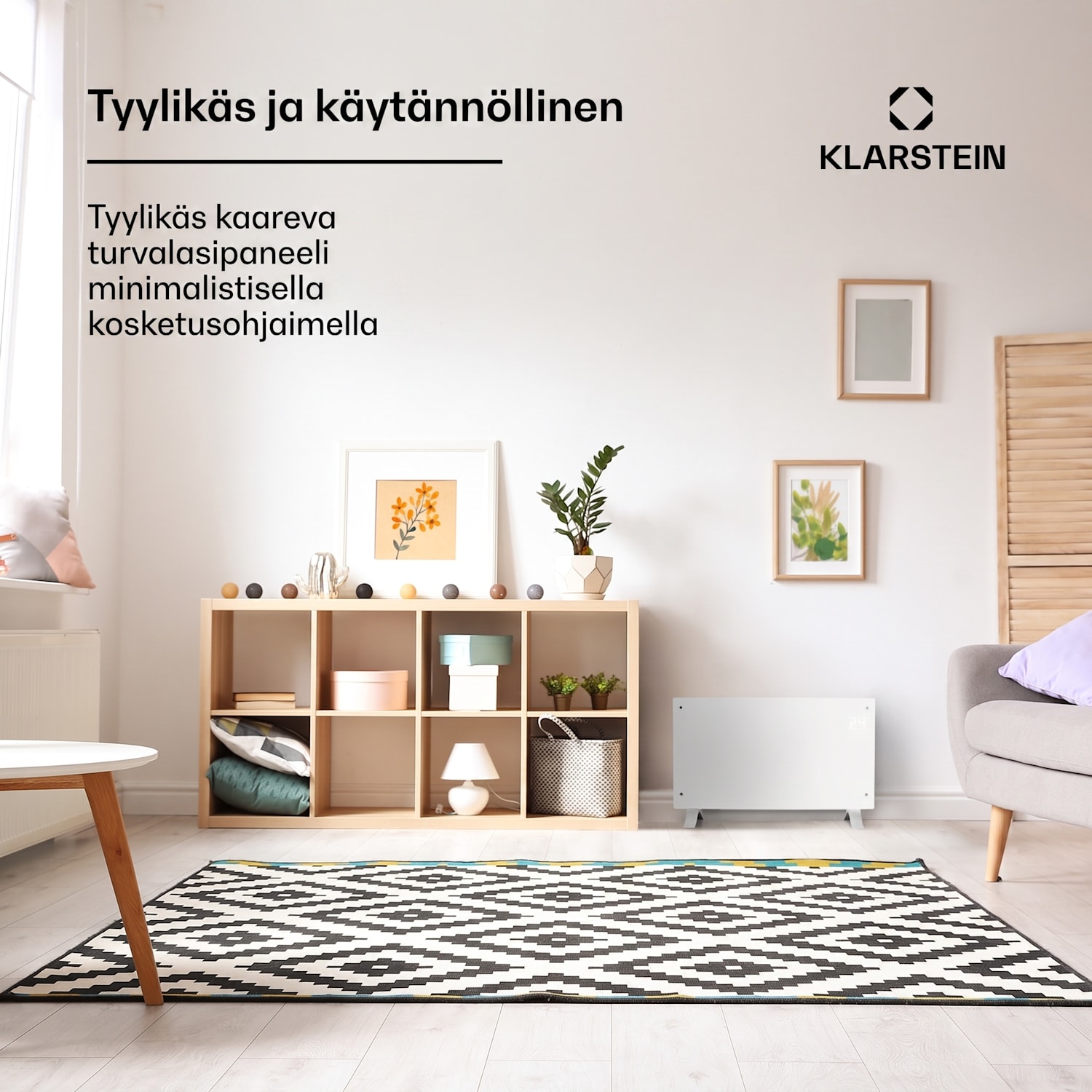 Bornholm Curved -konvektorilämmitin termostaatti ajastin 2000W Ei | Valkoinen | Ei