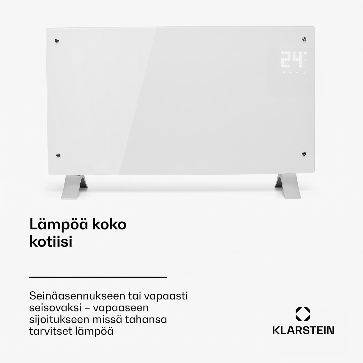 Bornholm Curved -konvektorilämmitin termostaatti ajastin 2000W Ei | Valkoinen | Ei