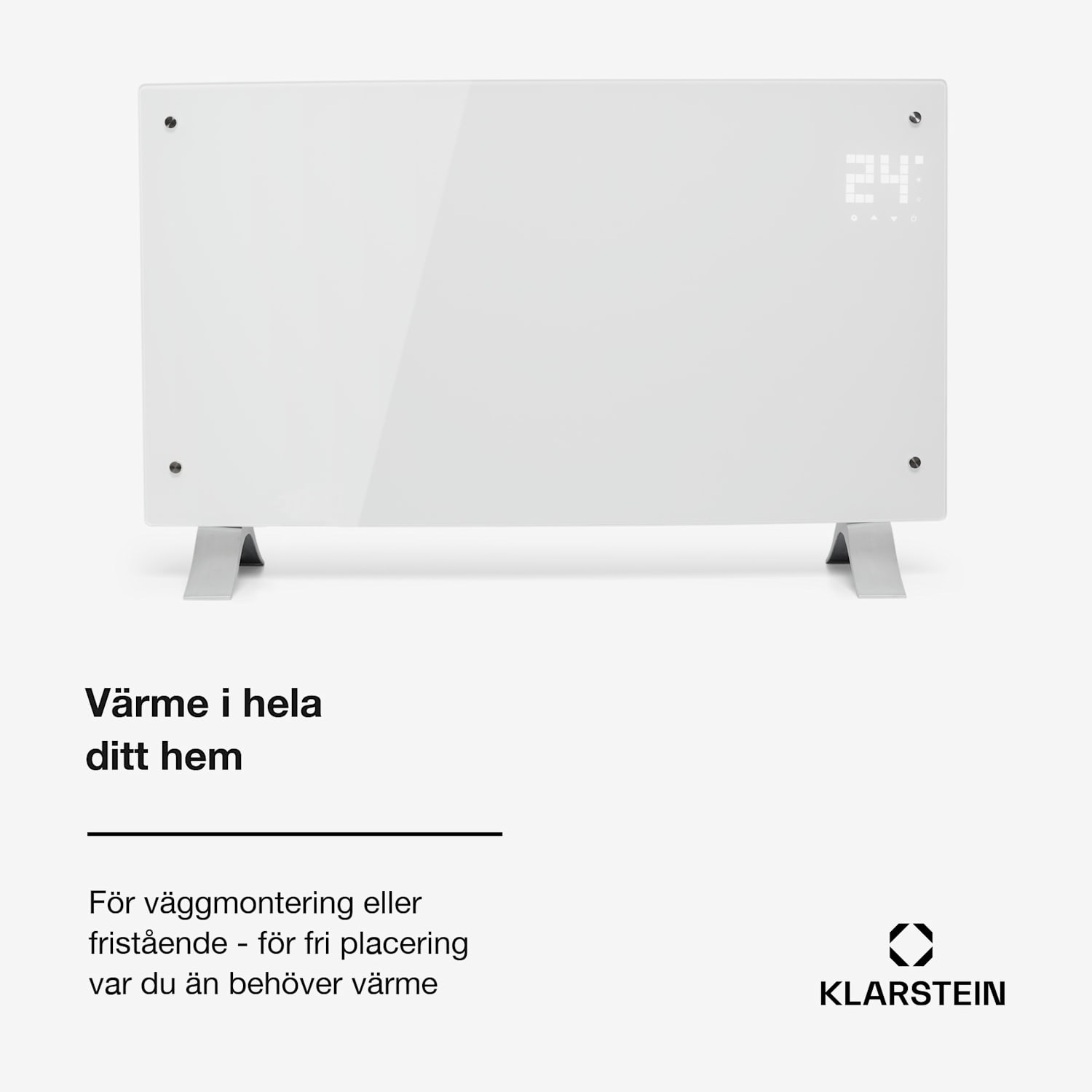 Bornholm Curved konvektorelement termostat timer 2 000 W Nej | Vit | Inga