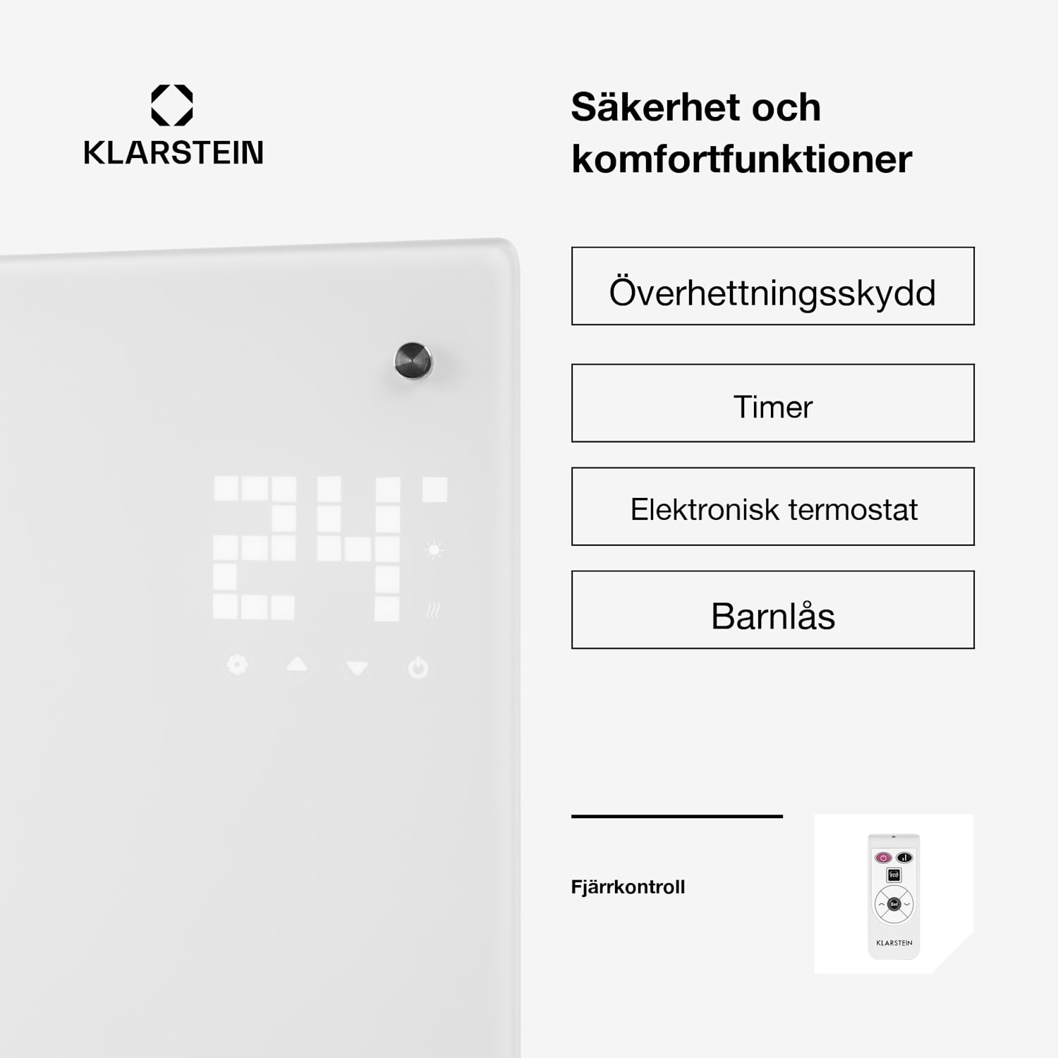 Bornholm Curved konvektorelement termostat timer 2 000 W Nej | Vit | Inga