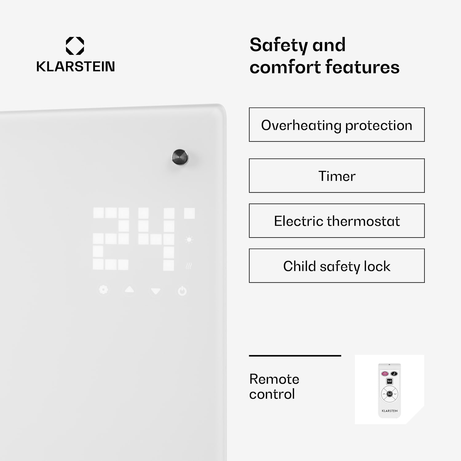 Bornholm Curved convectieverwarming thermostaat timer 2000W Nee | Wit | 0