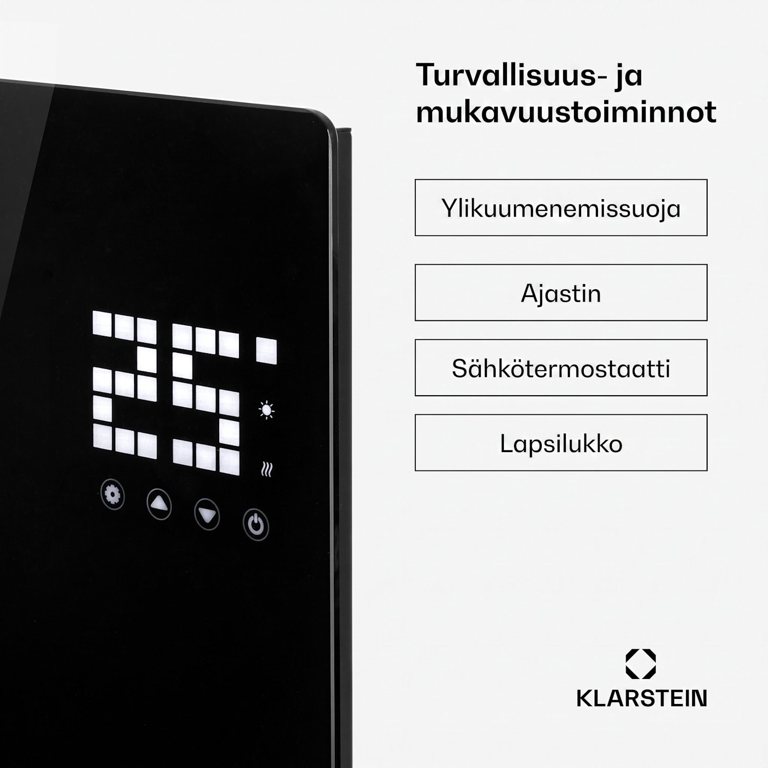 Bornholm Single konvektorilämmitin ajastin 1000 W 10 m²:lle 1000 W | Ei | Musta