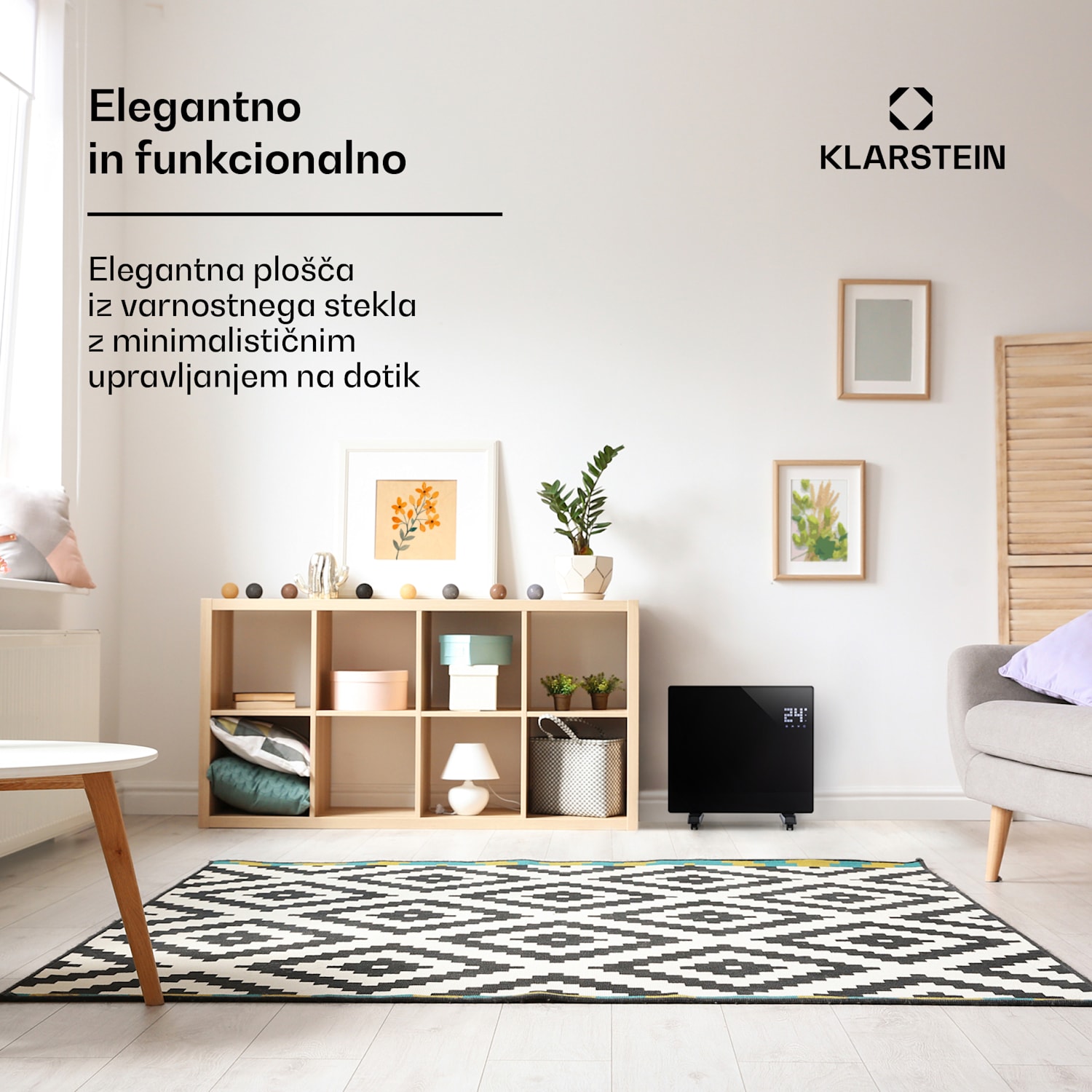 Bornholm Single, konvektor, konvekcijski grelnik, termostat, časovnik, 1000 W, črna 