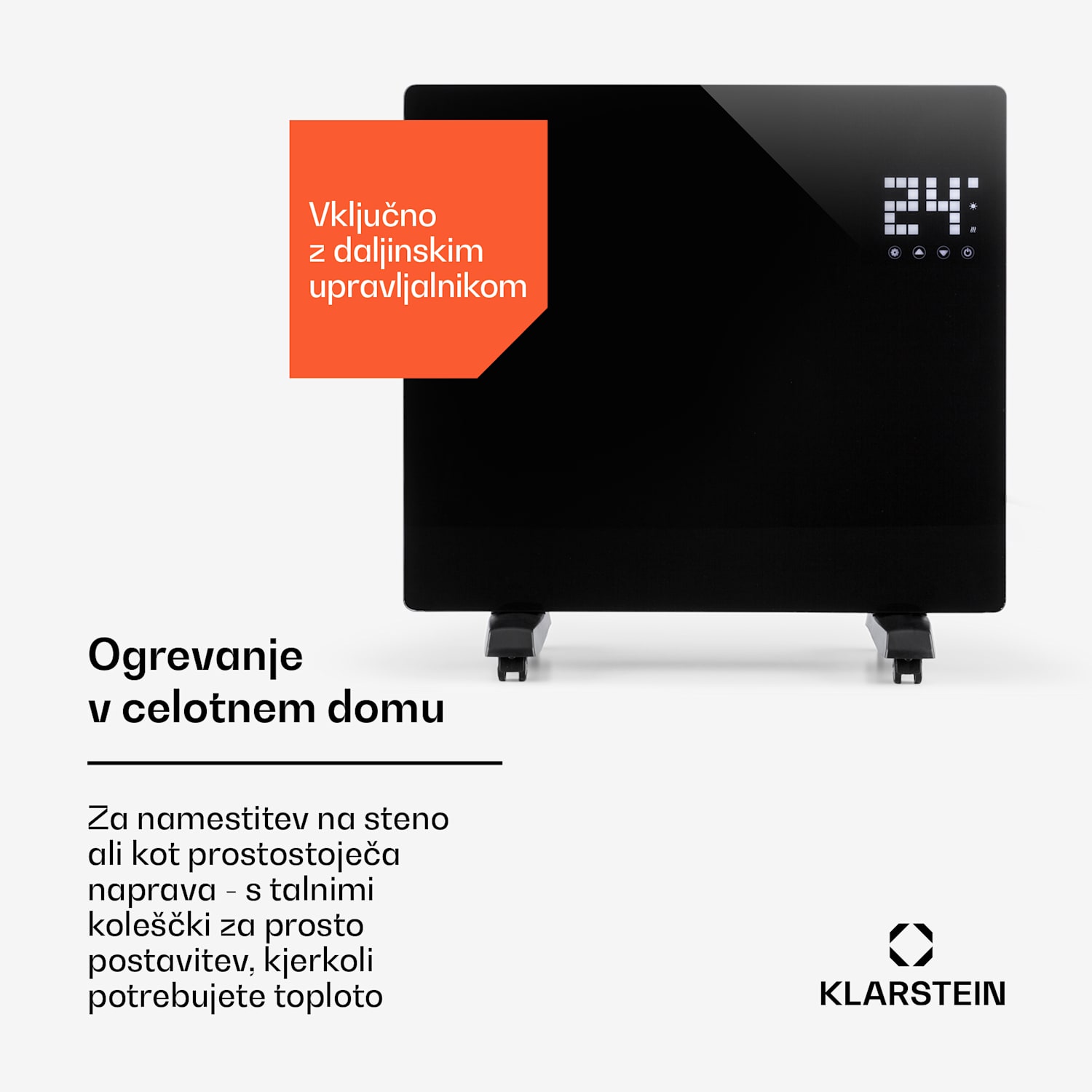 Bornholm Single, konvektor, konvekcijski grelnik, termostat, časovnik, 1000 W, črna 