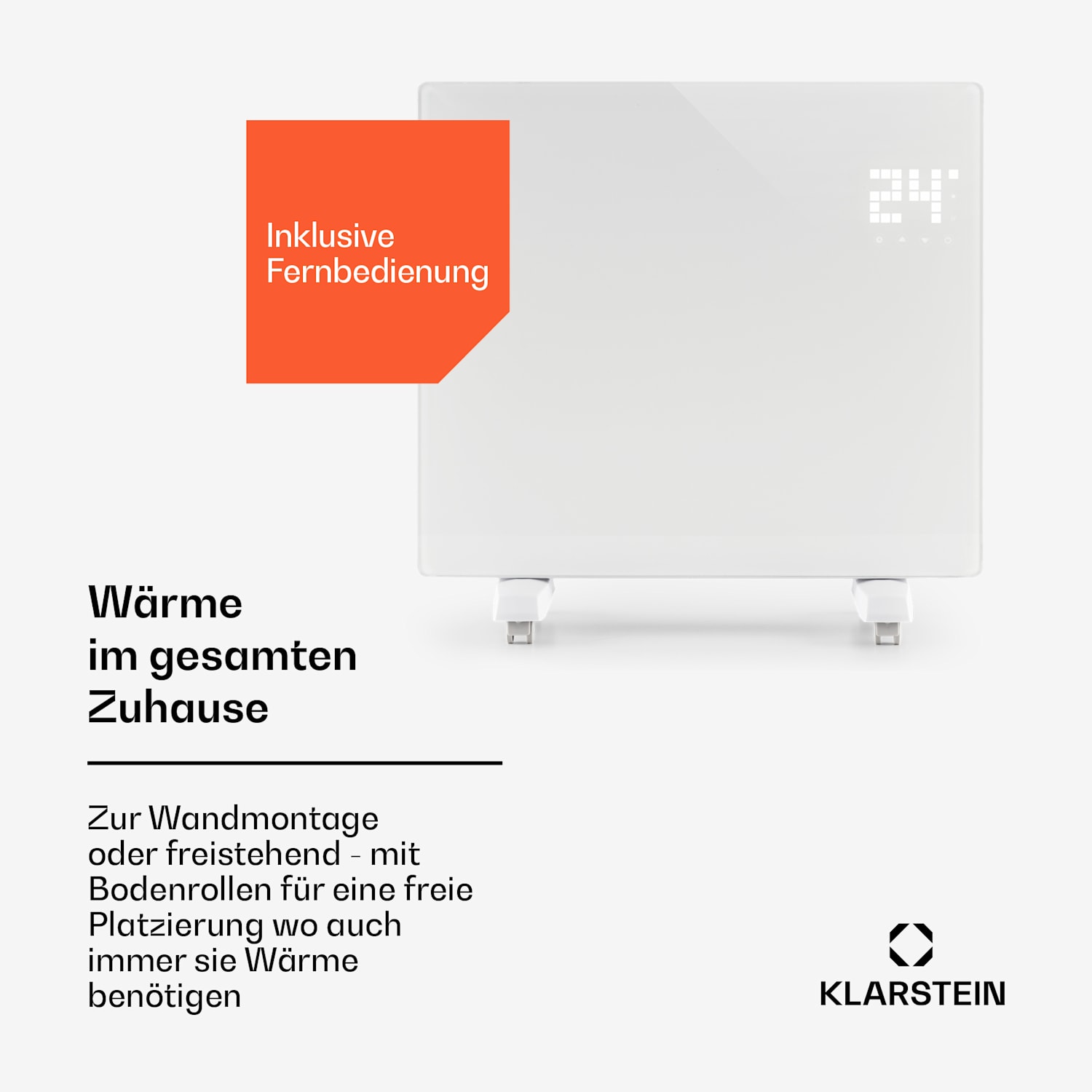 Bornholm Single Konvektions-Heizgerät Thermostat Timer 1000W 70m²  