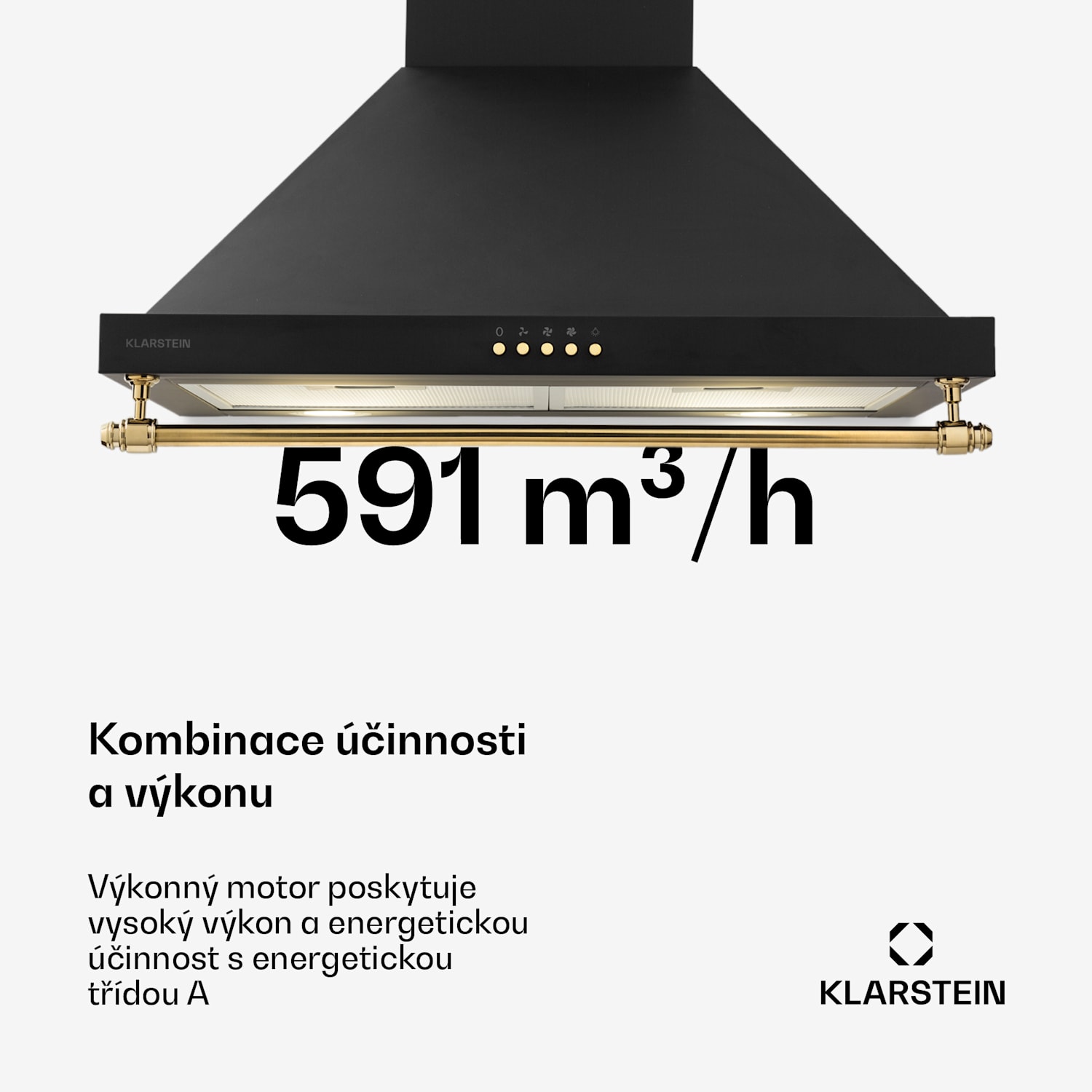 Montblanc 60, digestoř, 60 cm, nástěnná, 610 m³/h, LED, lišta, černá 