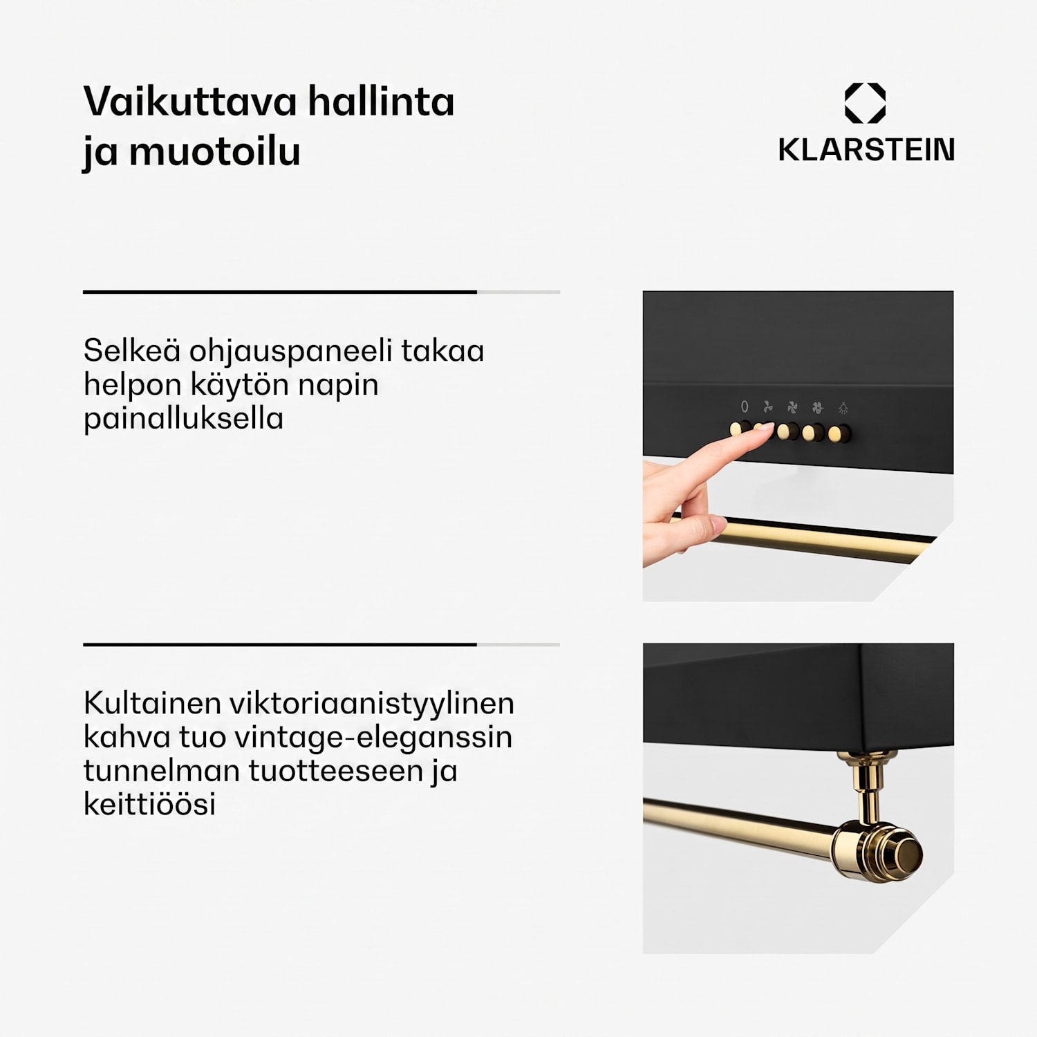 Montblanc 60 liesituuletin 599 m³/h 165 W 2 x 1,5 W LED kaide 60 cm | Musta