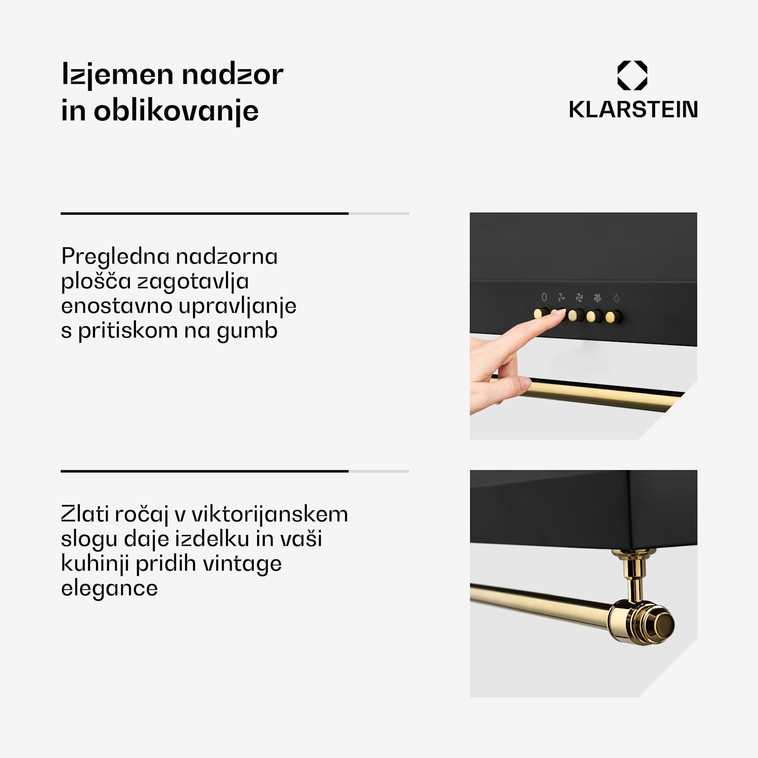 Montblanc 60, digestor, 610m³/h. 165W, 2x1,5W, LED, trak Črna