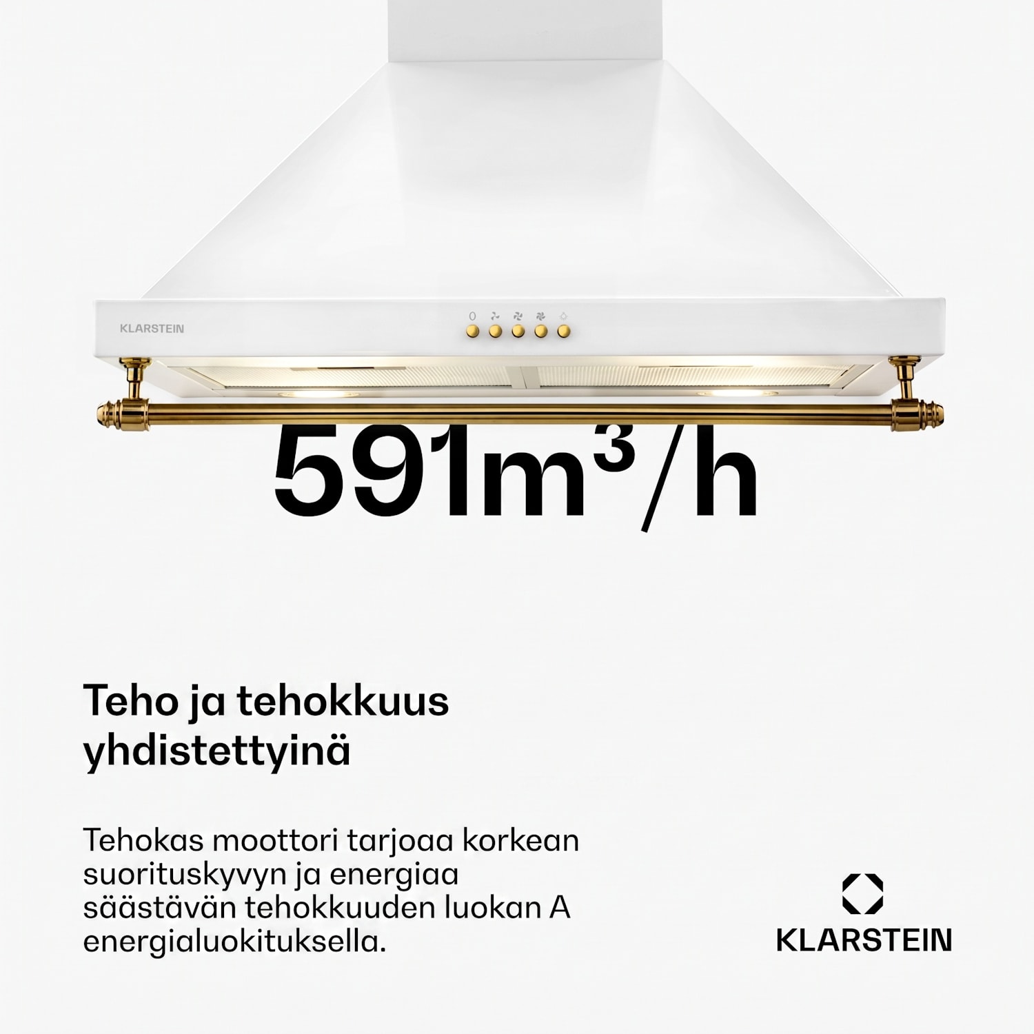 Montblanc 60 liesituuletin 599 m³/h 165 W 2 x 1,5 W LED kaide 60 cm | Valkoinen