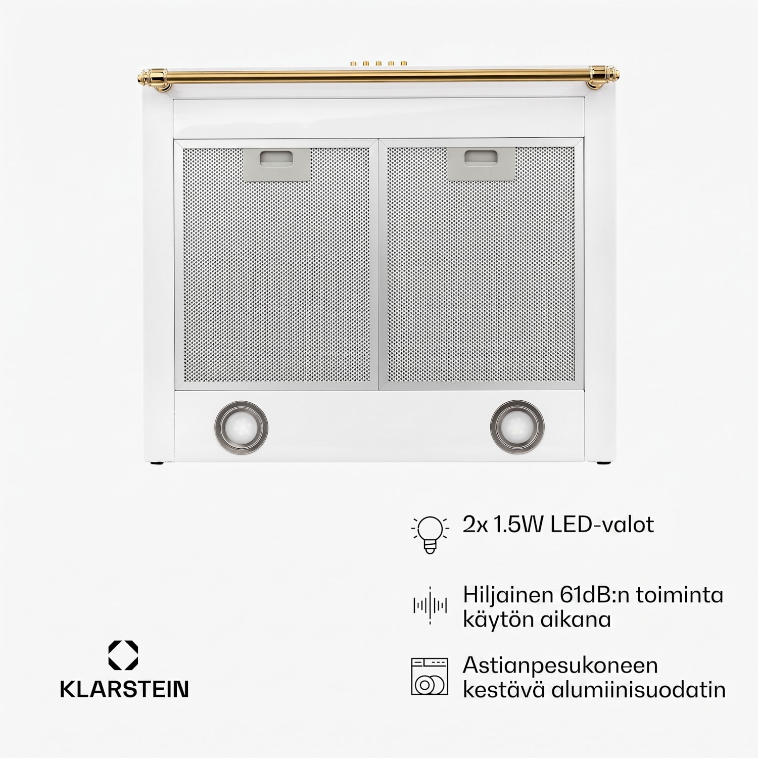 Montblanc 60 liesituuletin 599 m³/h 165 W 2 x 1,5 W LED kaide 60 cm | Valkoinen