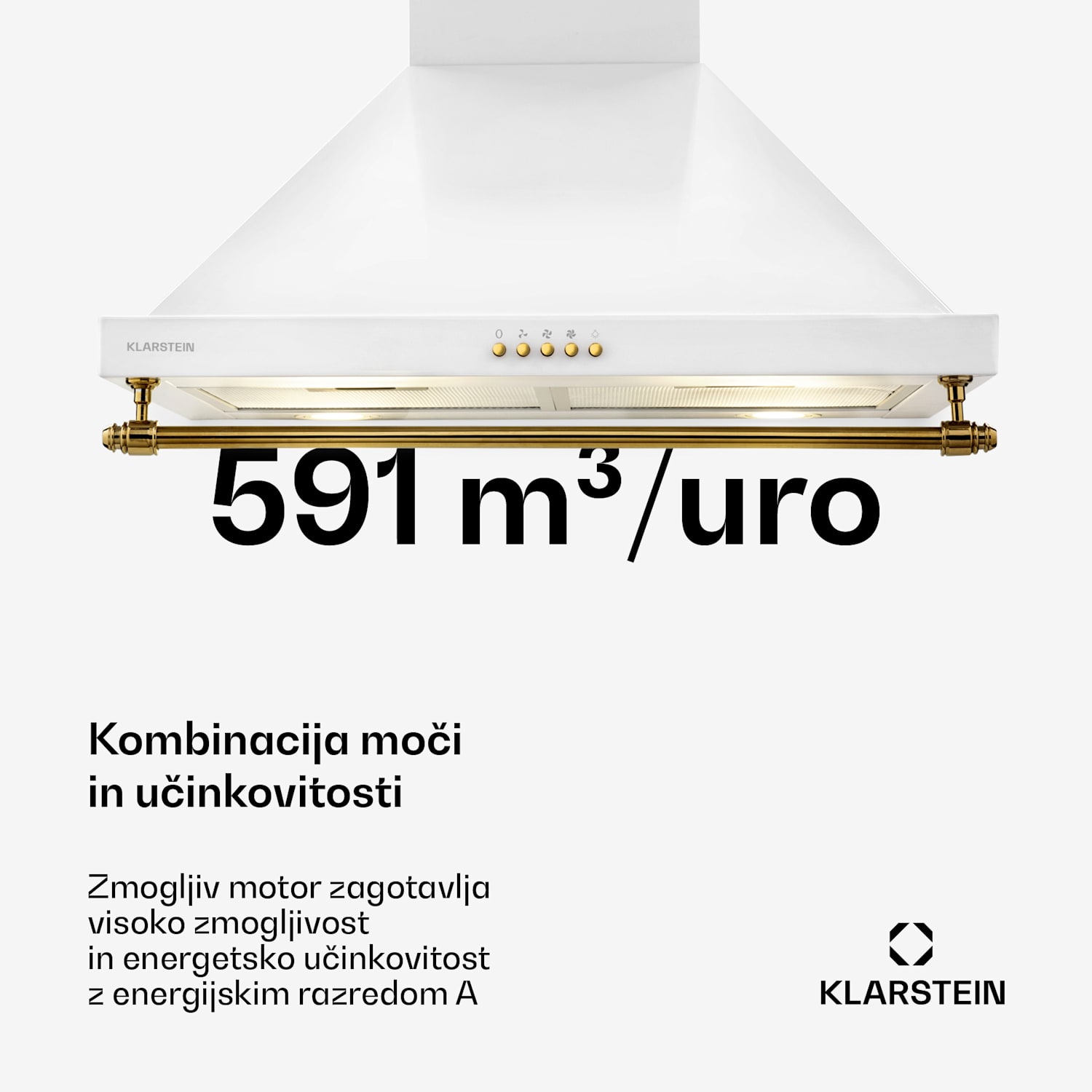 Montblanc 60, digestor, 610m³/h. 165W, 2x1,5W, LED, trak Bela