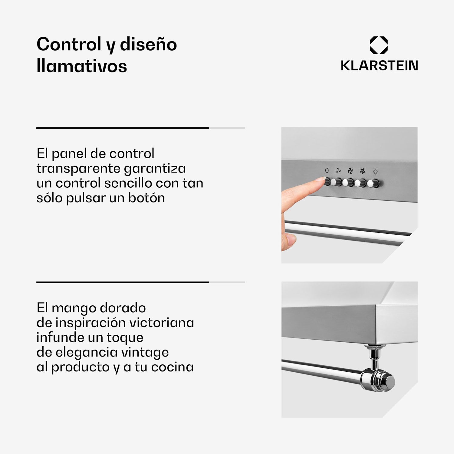 Montblanc 60 Campana extractora 610 m³/h 165W 2x1,5W LED Barra Acero Inoxidable