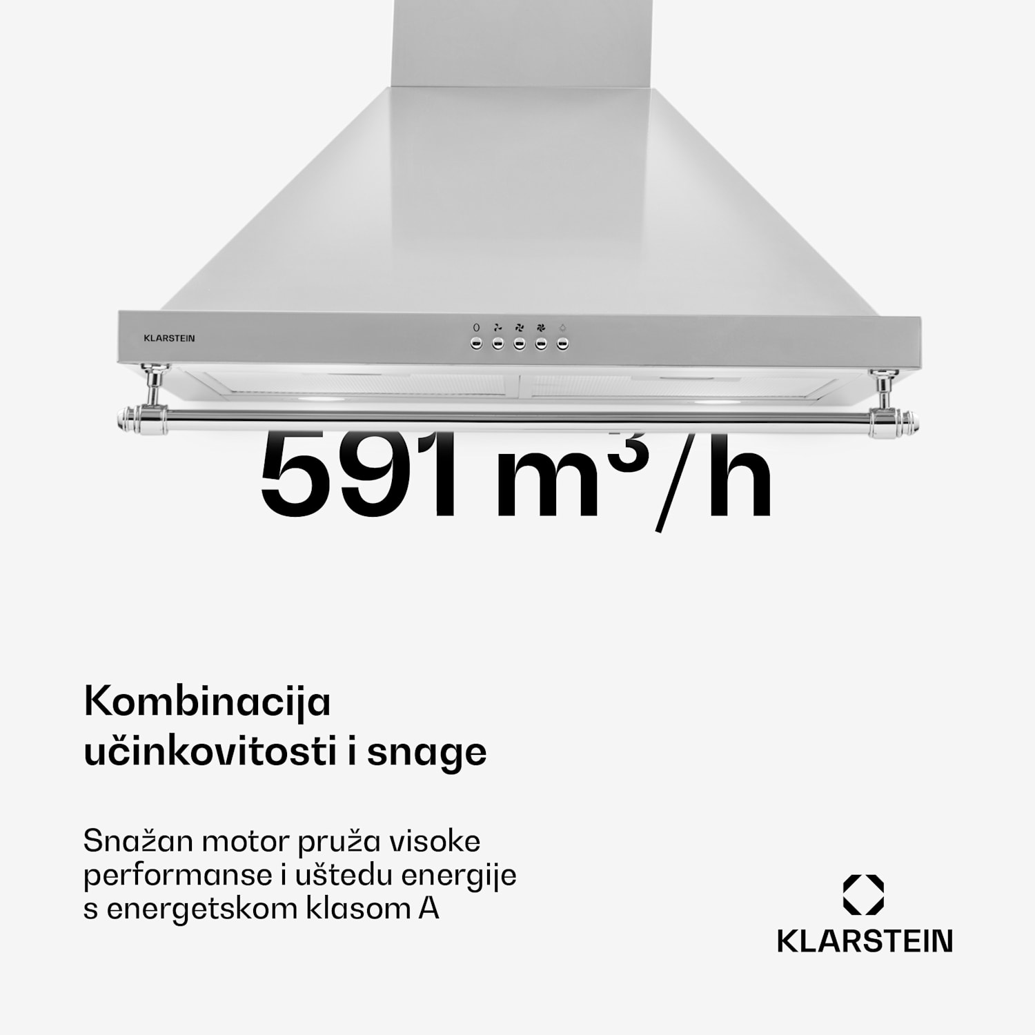 Montblanc 60, napa, 610m³/h. 165W, 2x1,5W, LED, trakasta Nehrđajući čelik