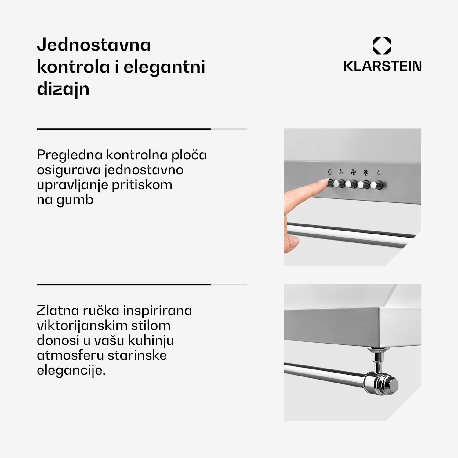 Montblanc 60, napa, 610m³/h. 165W, 2x1,5W, LED, trakasta Nehrđajući čelik