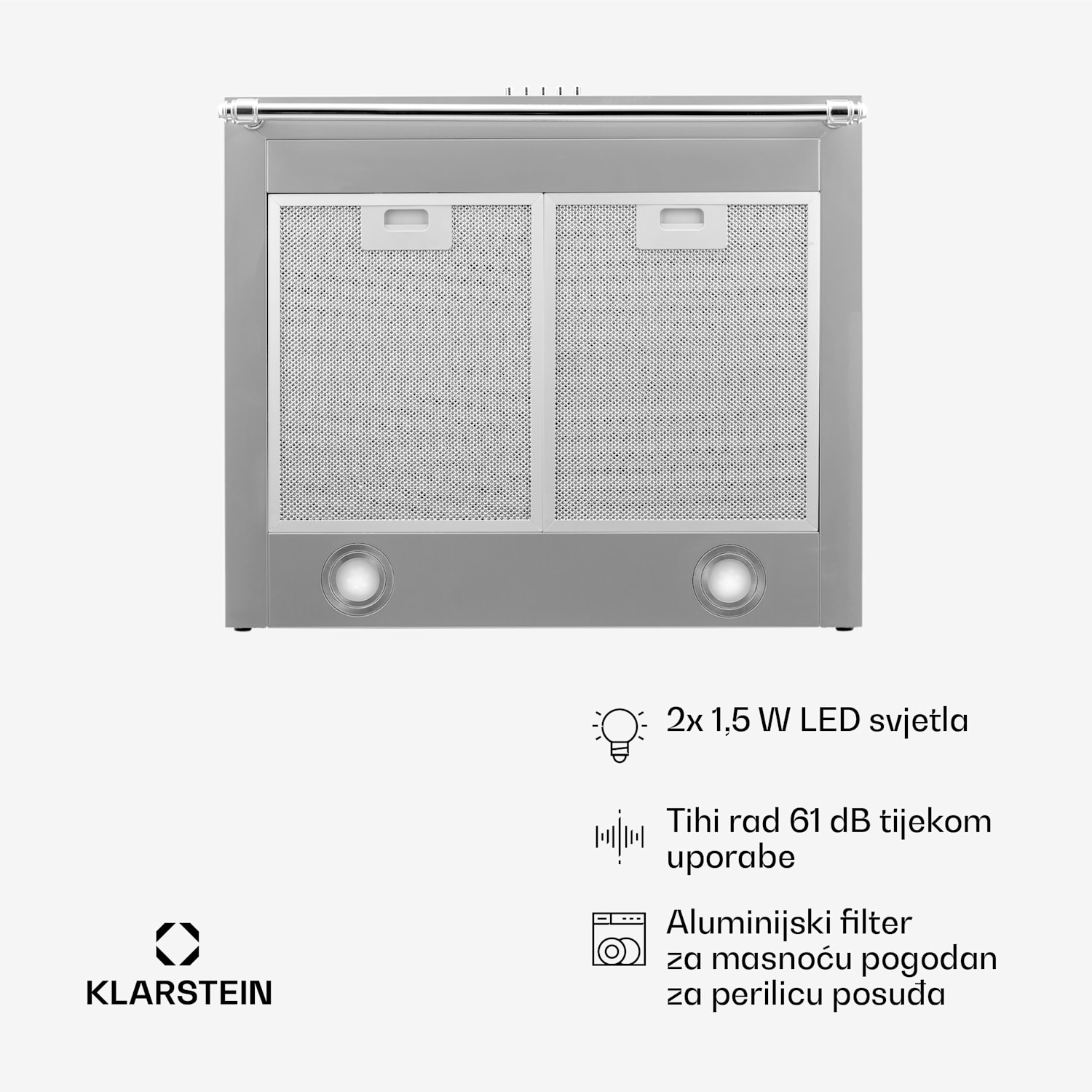Montblanc 60, napa, 610m³/h. 165W, 2x1,5W, LED, trakasta Nehrđajući čelik