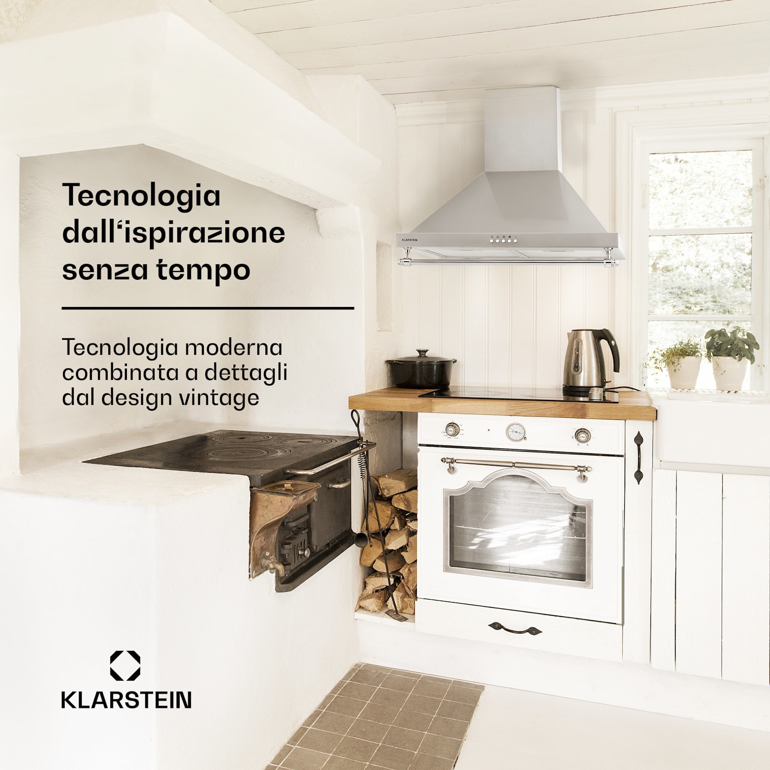 Montblanc 60 - Cappa aspirante, 610 m³/h, 165 W, 2 x 1,5 W, LED, barra per utensili Acciaio inox