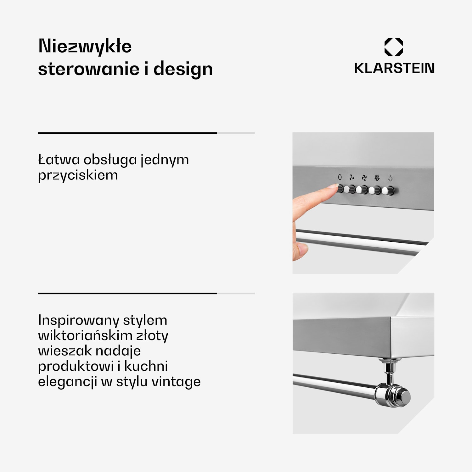Montblanc 60, okap kuchenny przyścienny, 60 cm, 610 m³/h, 165 W, 2 x 1,5 W, LED, reling Stal nierdzewna