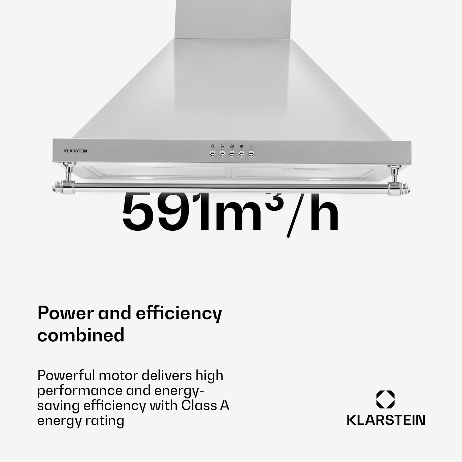 Montblanc 60 afzuigkao 610m³/h 165W 2x 1,5 W led buis voor keukengerei Roestvrij Staal
