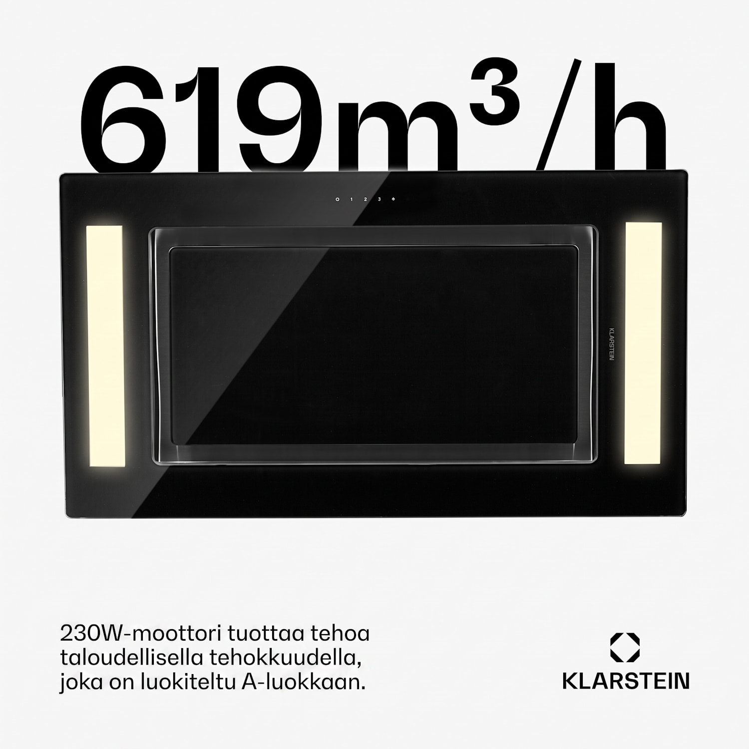 Remy liesituuletin kattoon 90 cm 630 m³/h 230 W 3 tasoa kaukosäädin Musta