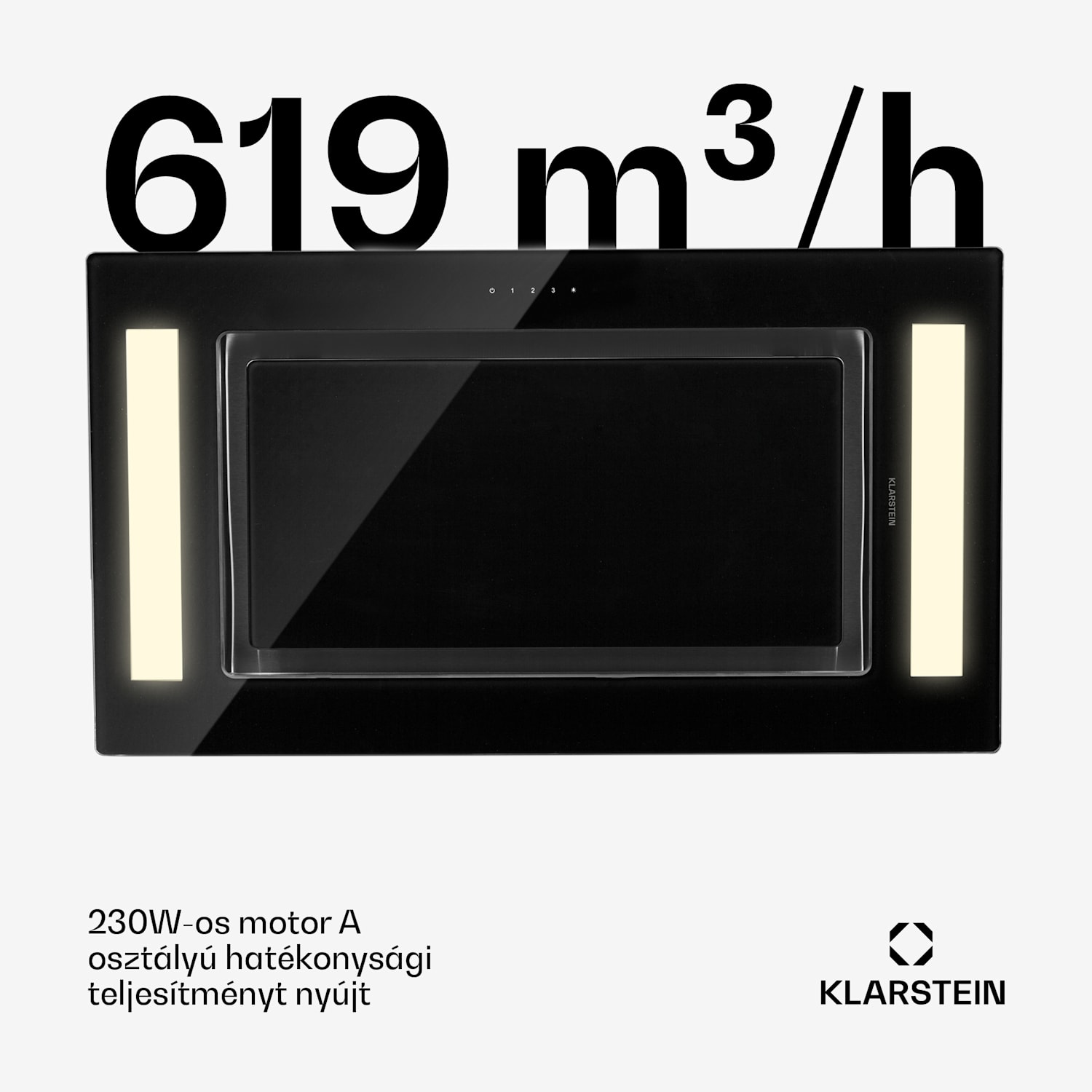 Remy, páraelszívó, 90 cm, 620 m³/h, 230 W, 3 fokozat, távirányító Pótszűrő nélkül | Fekete