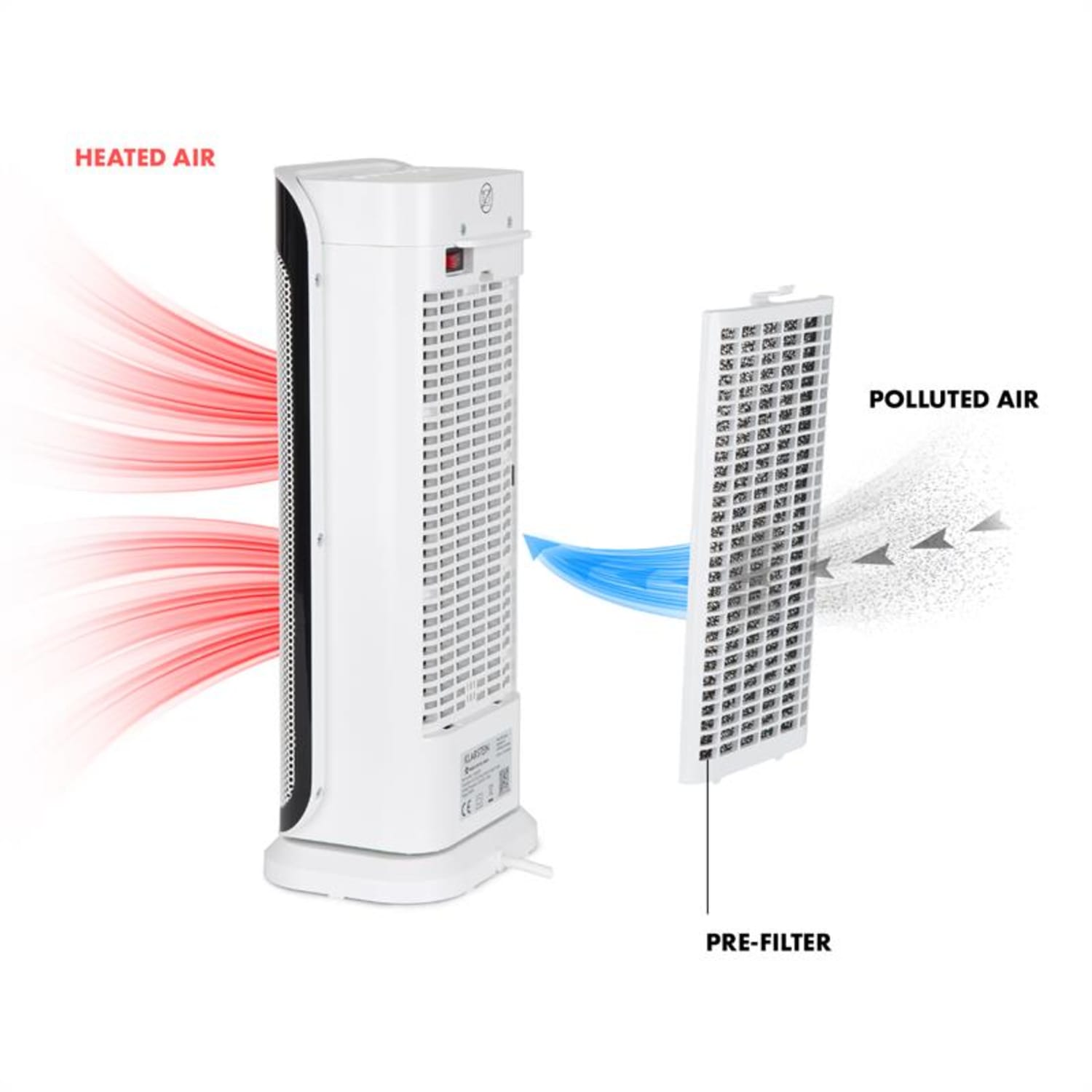 Chaval torenverwarming 2000W thermostaat timer afstandsbediening wit 