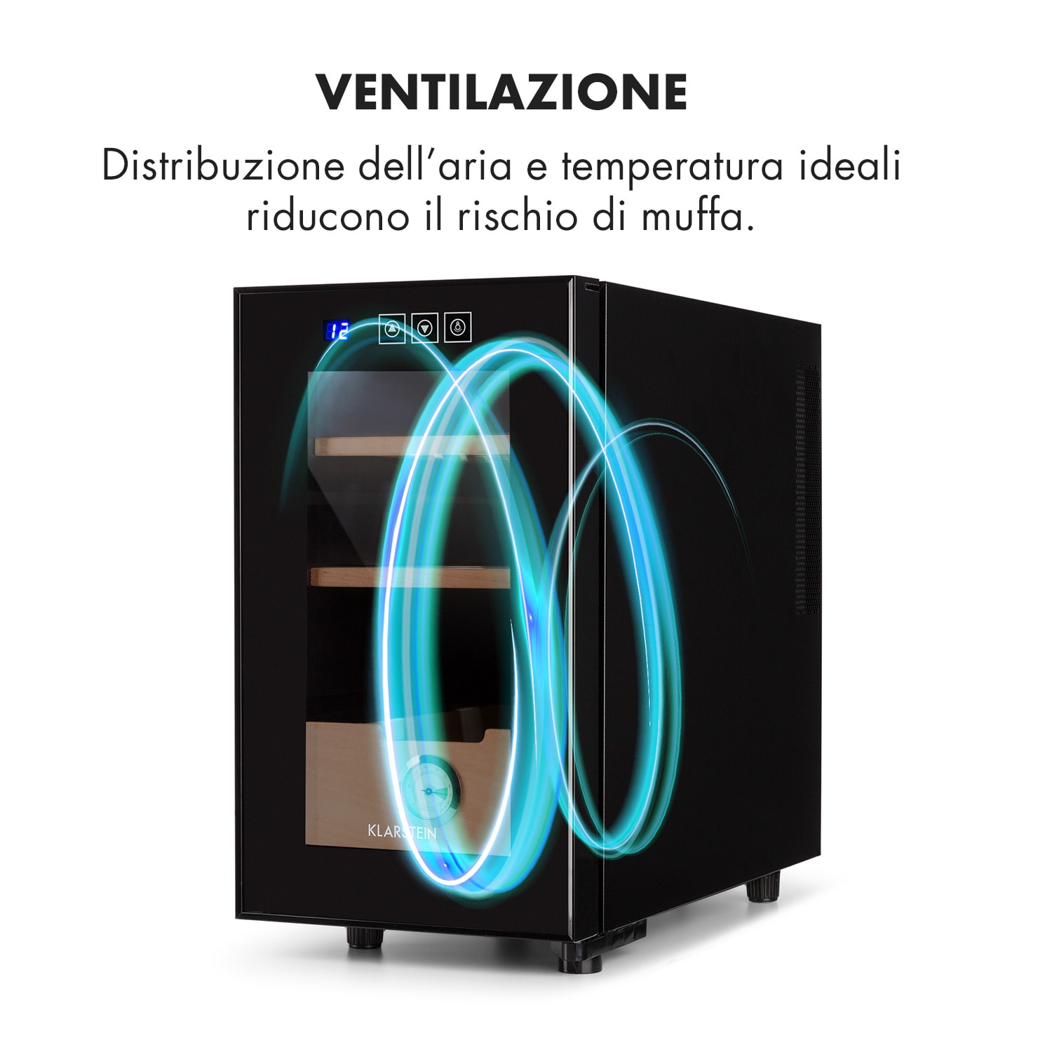 El Presidente 23 Umidificatore 50 W Touch Faggio 23L LED Nero 23 Ltr | Nero