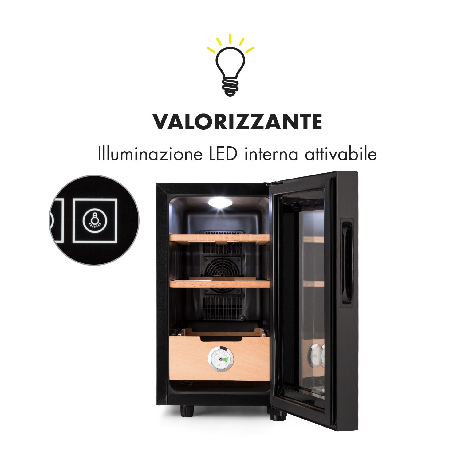 El Presidente 23 Umidificatore 50 W Touch Faggio 23L LED Nero 23 Ltr | Nero