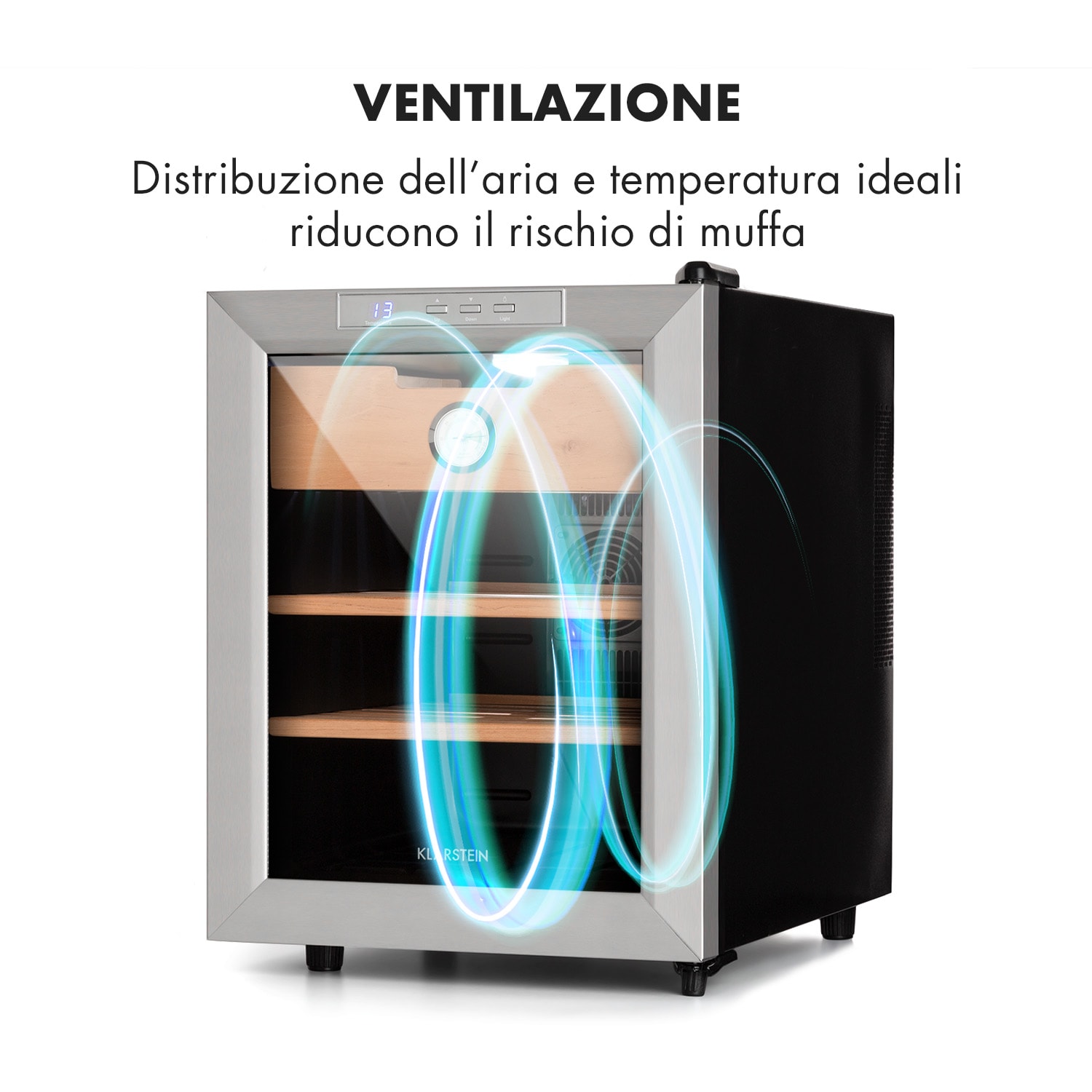 El Presidente 33 Umidificatore 50 W Touch Faggio 33L LED Nero 33 Ltr | Argento