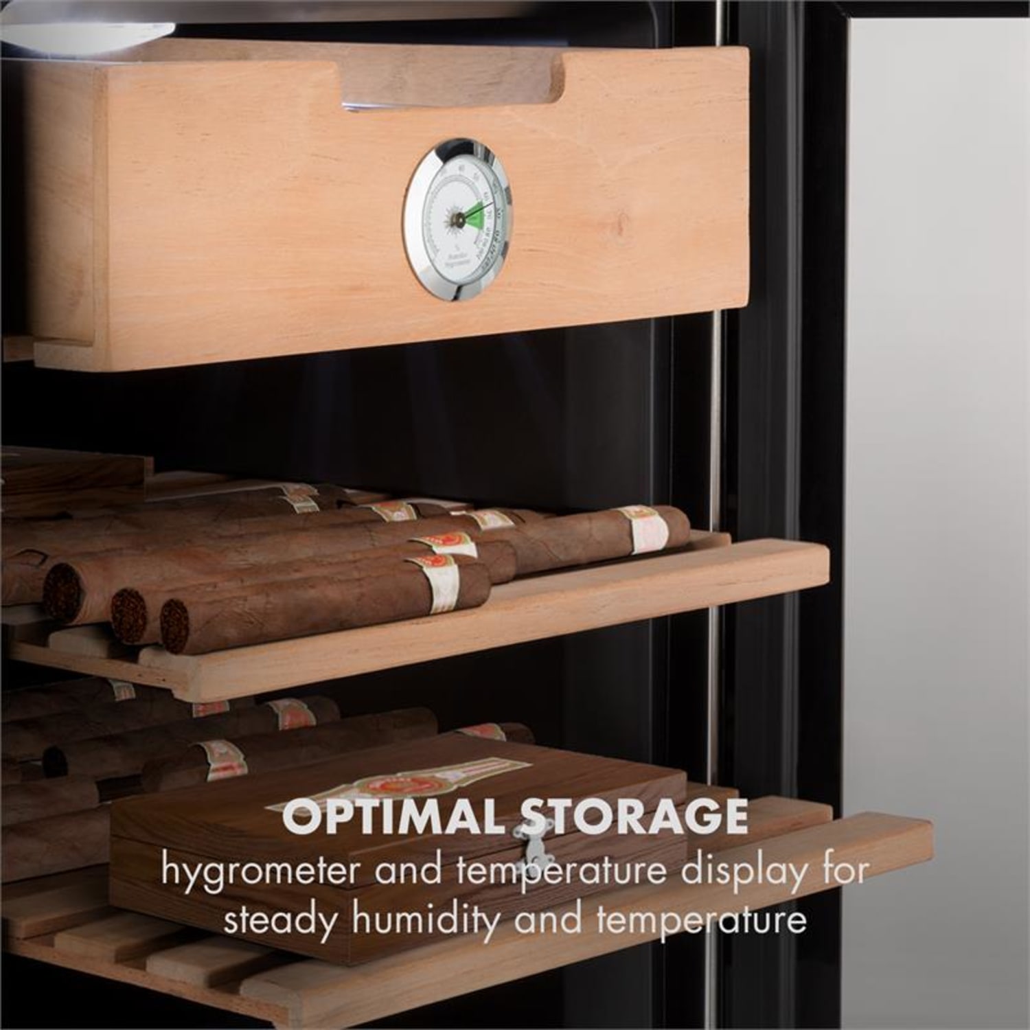 El Presidente 33 humidori 50 W kosketus setripuinen 33 l LED musta 33 l | Hopea