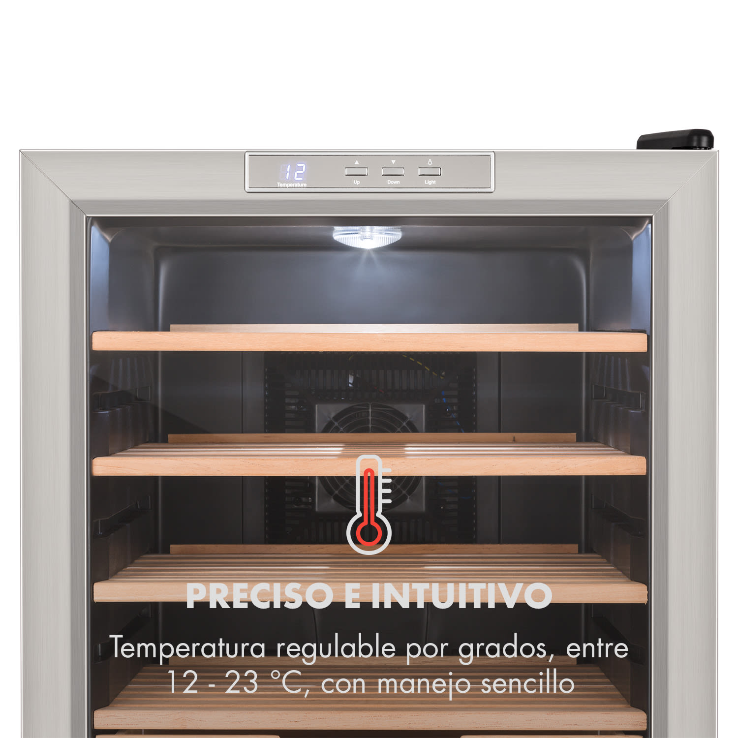 El Presidente 65 Humidor 70W Táctil Madera de haya 65L LED negro 65 L | Plata