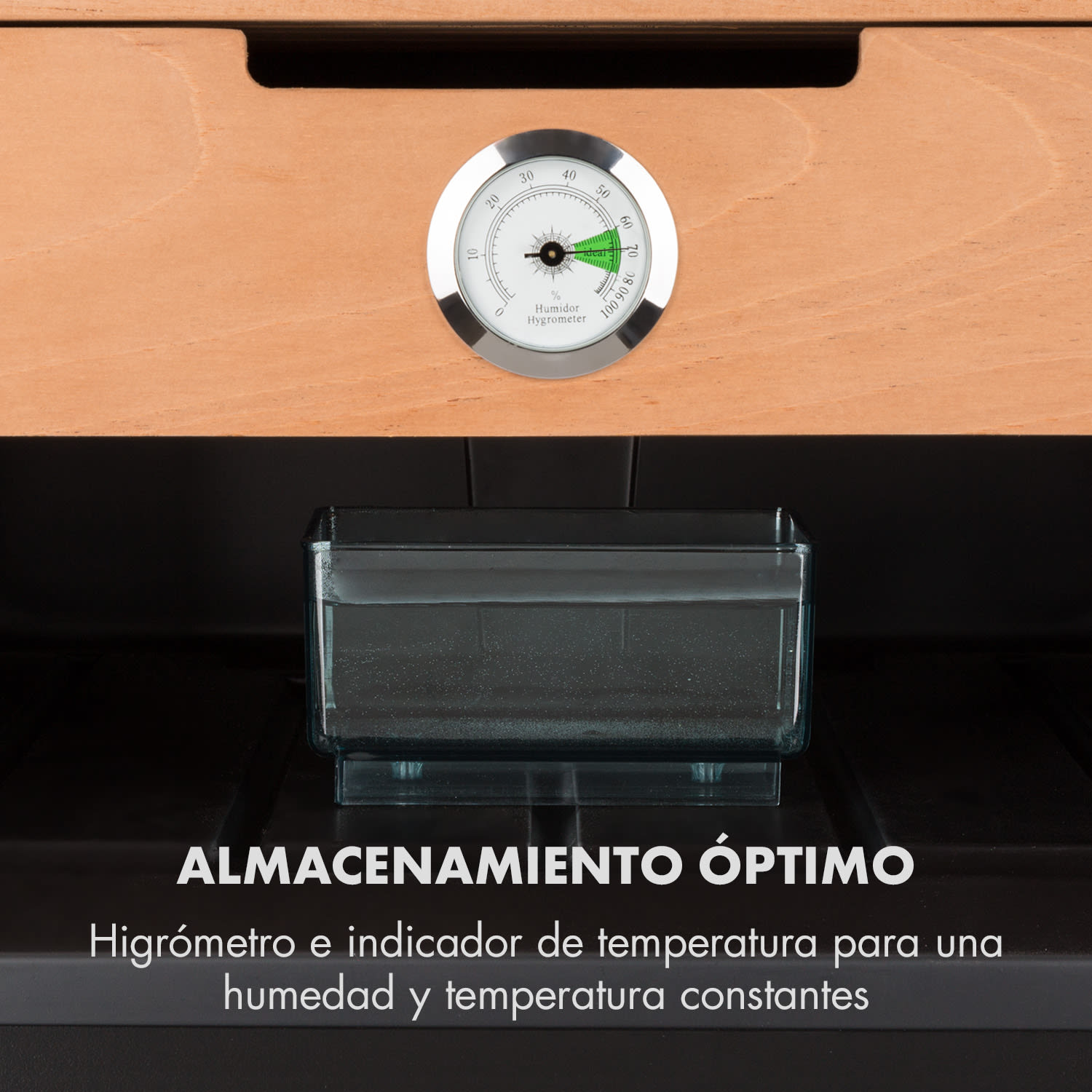 El Presidente 65 Humidor 70W Táctil Madera de haya 65L LED negro 65 L | Plata