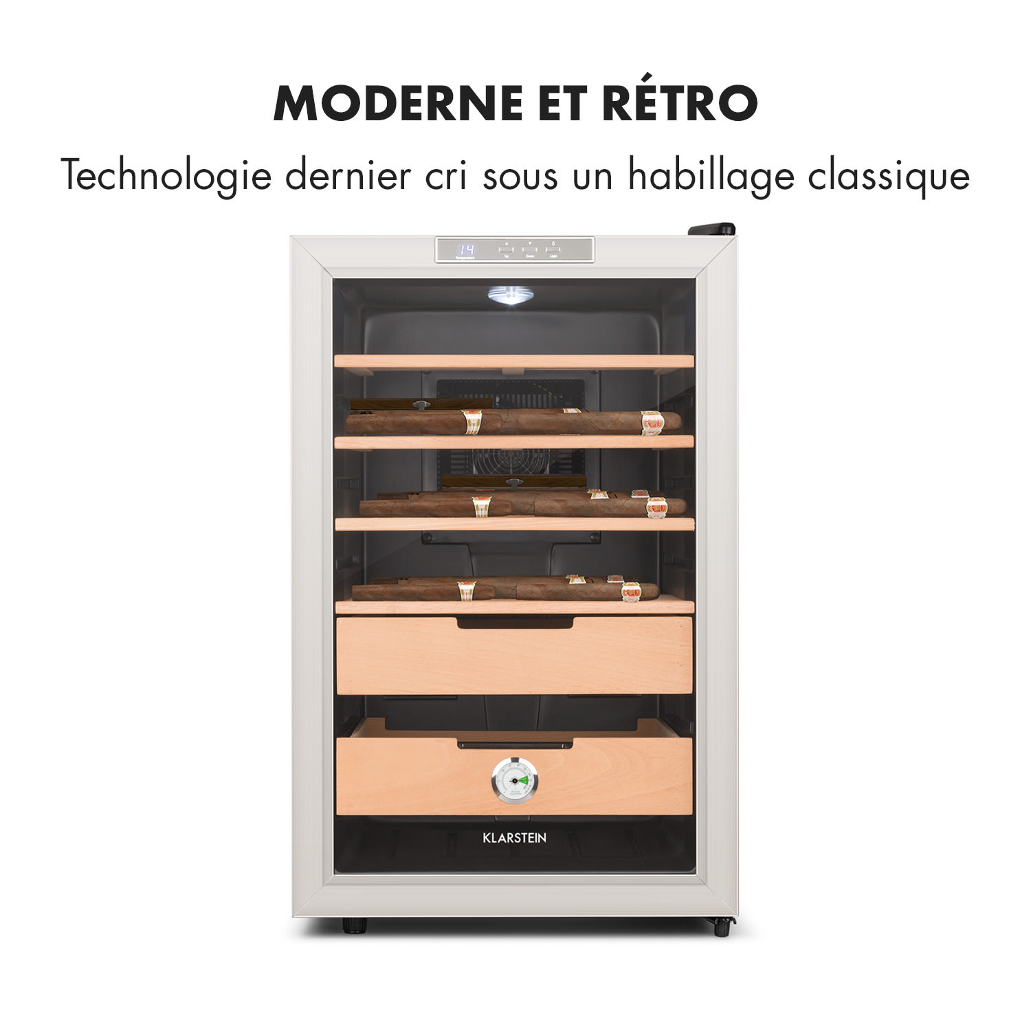 El Presidente 65 Humidor 65L Cave à cigares de luxe - Classe C 65 L | Argent