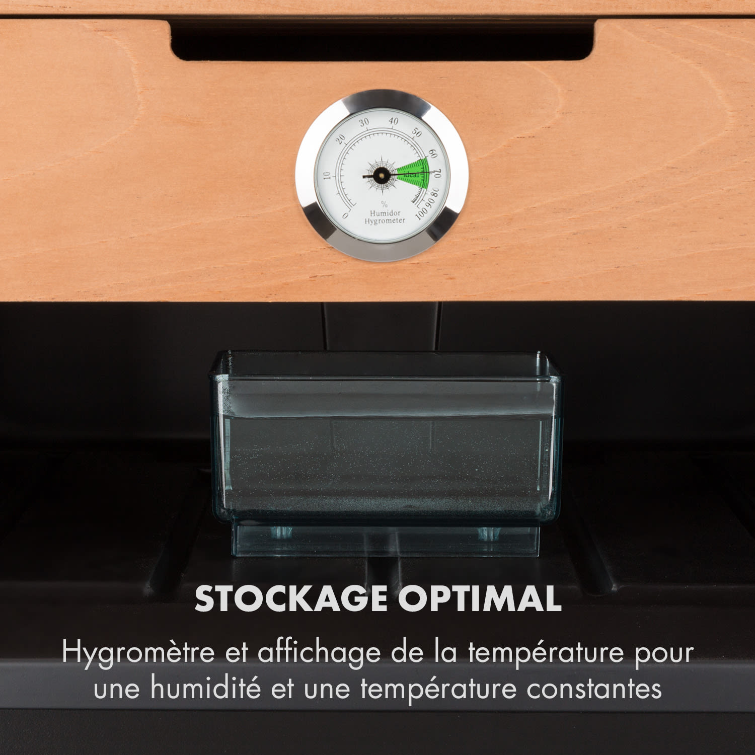 El Presidente 65 Humidor 65L Cave à cigares de luxe - Classe C 65 L | Argent