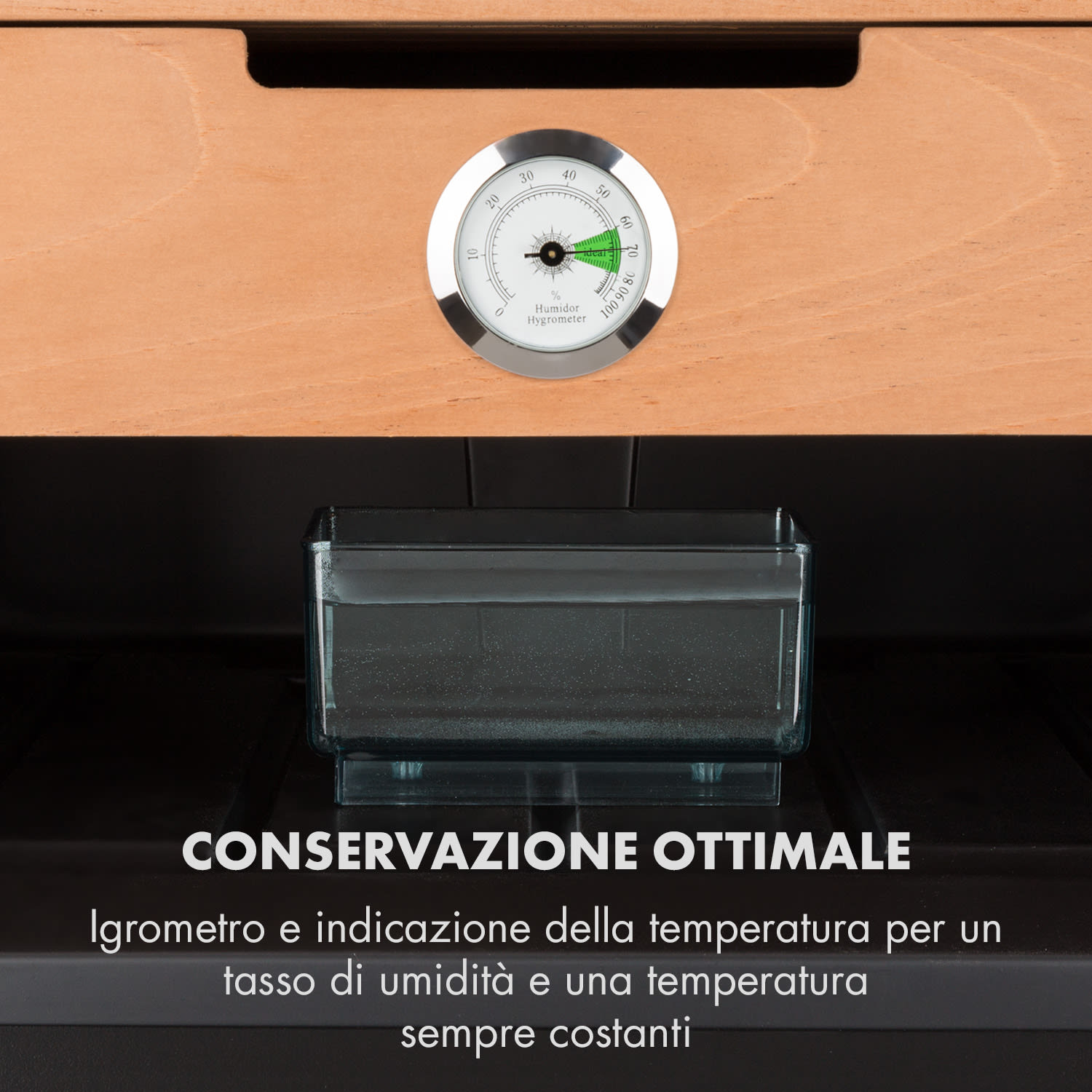 El Presidente 65 Umidificatore 70 W Touch Faggio 65L LED Nero 65 Ltr | Argento