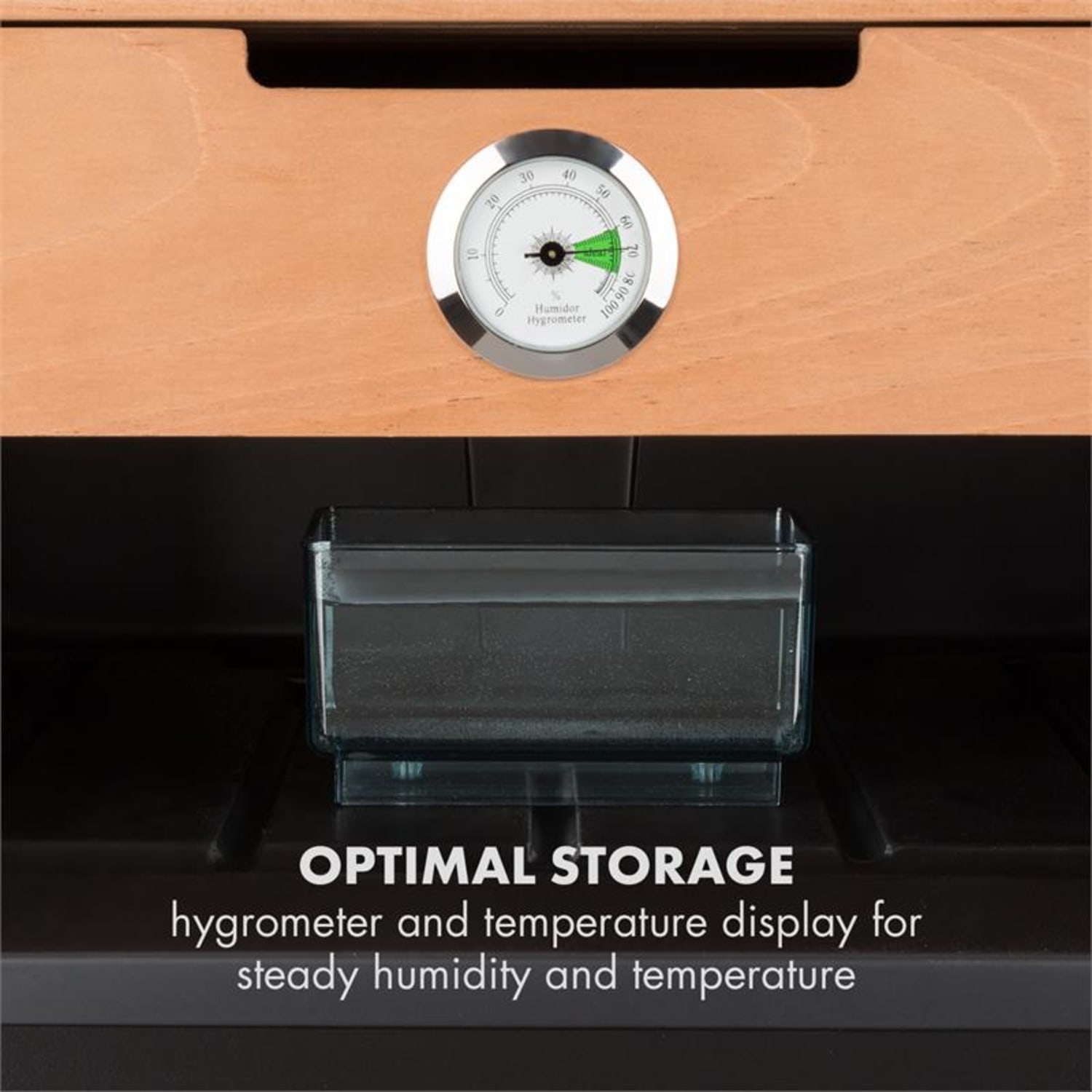 El Presidente 65 humidori 70 W kosketus setripuinen 65 l LED musta 65 l | Hopea